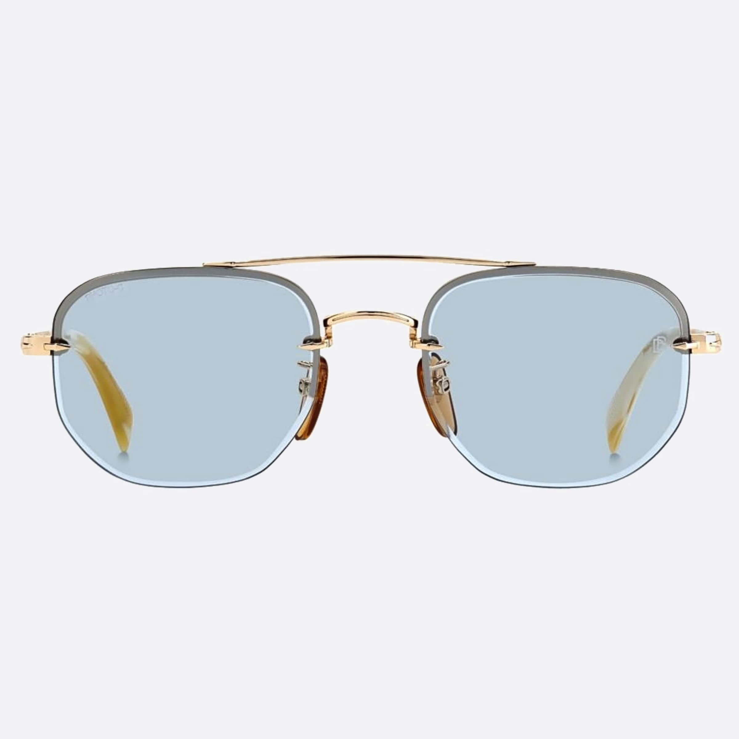 David 53mm Beckham Ida Gold Geometric Men Sunglasses - Main View