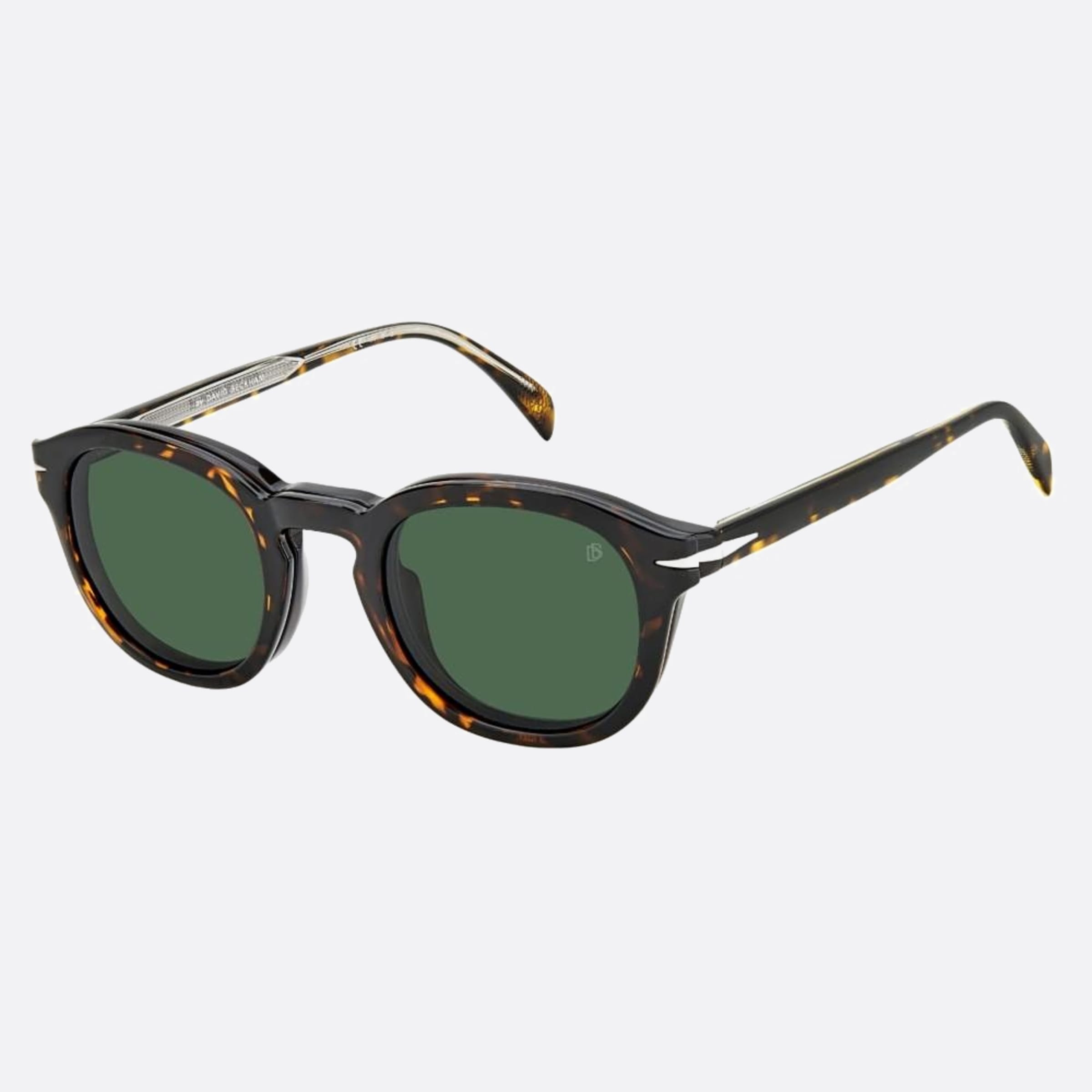 David 49mm Beckham Havana Round Men Sunglasses - Side View
