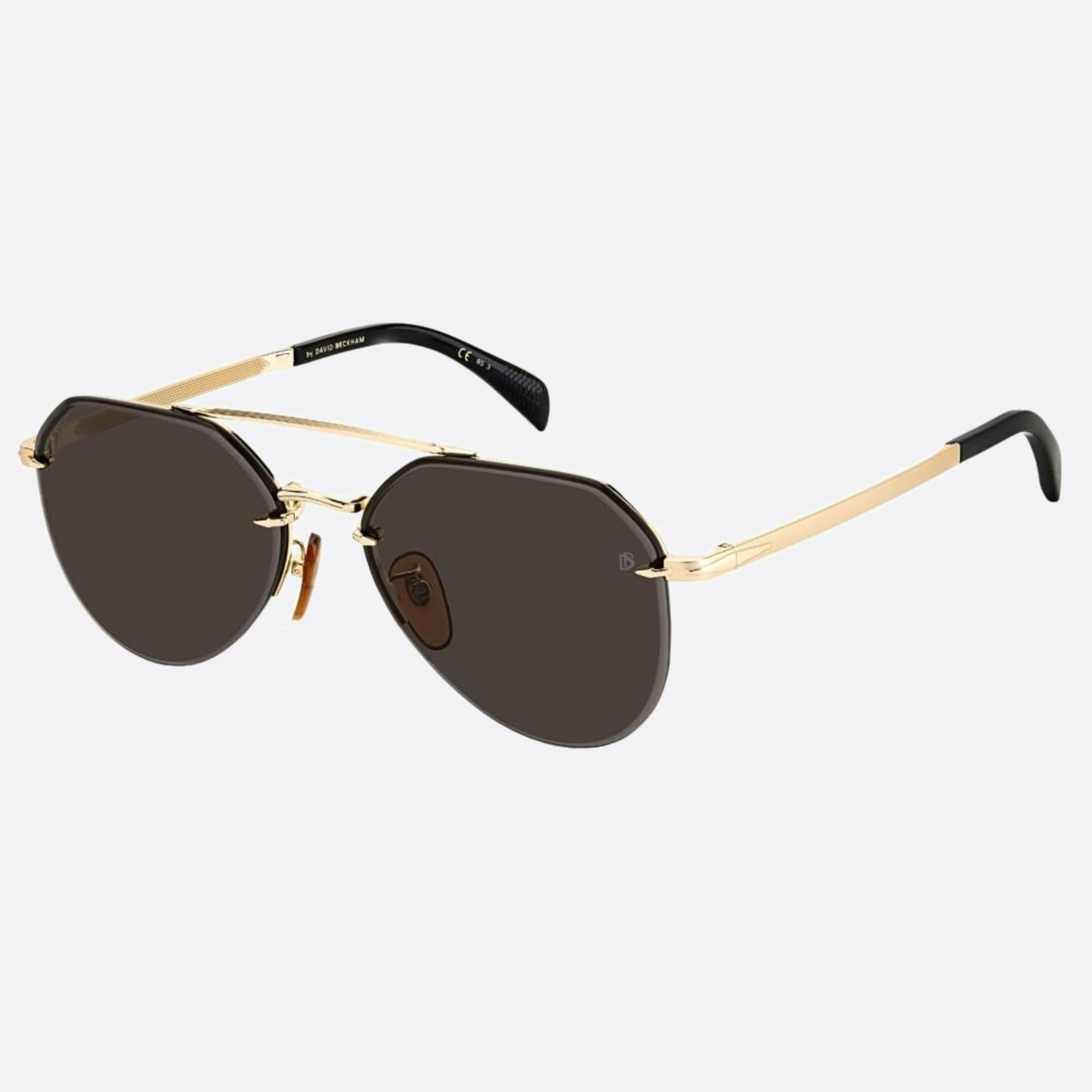 David 59mm Beckham Rhl Gold Pilot Men Sunglasses - Side View