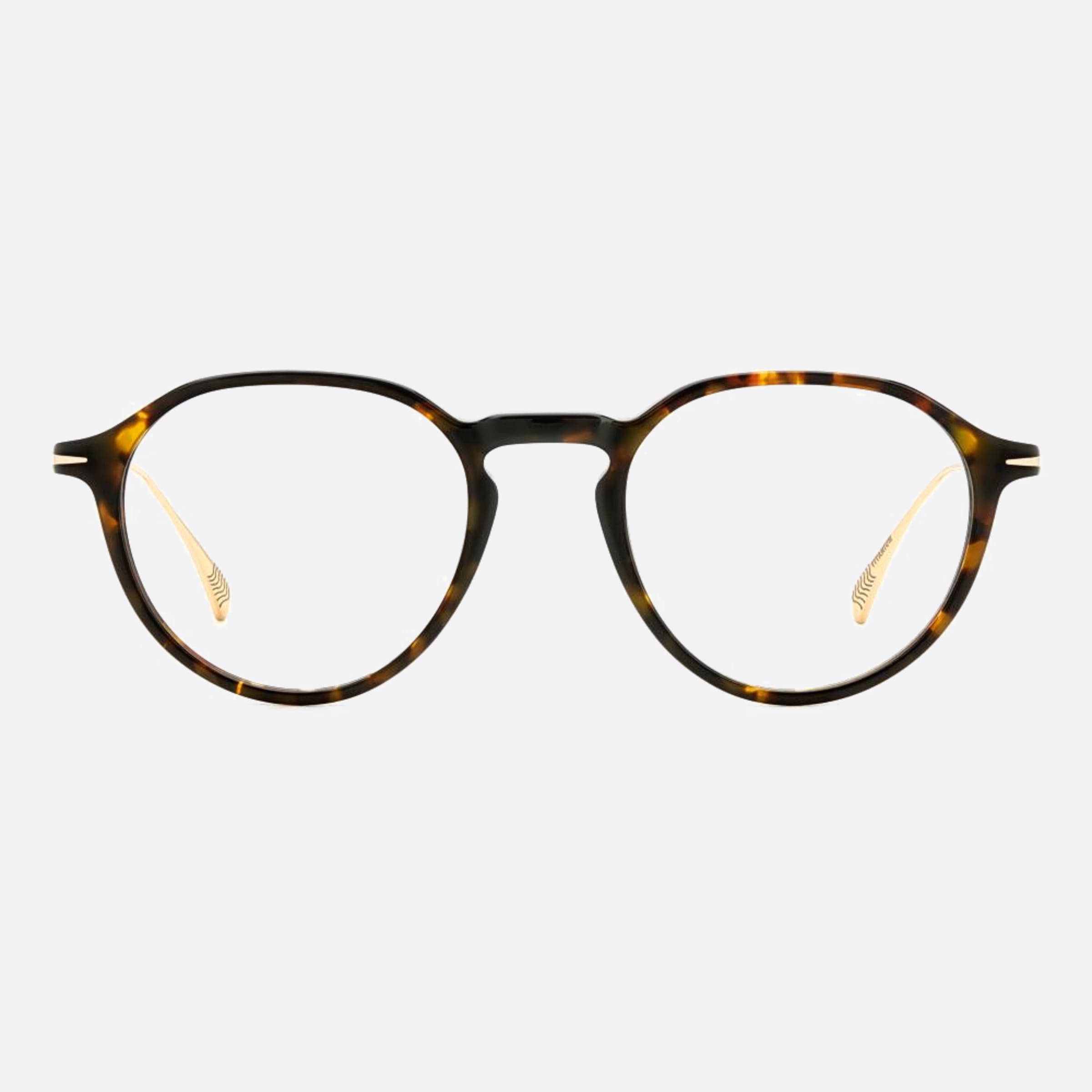 David 49mm Beckham 2ik Havana Round Men Eyeglasses - Main View