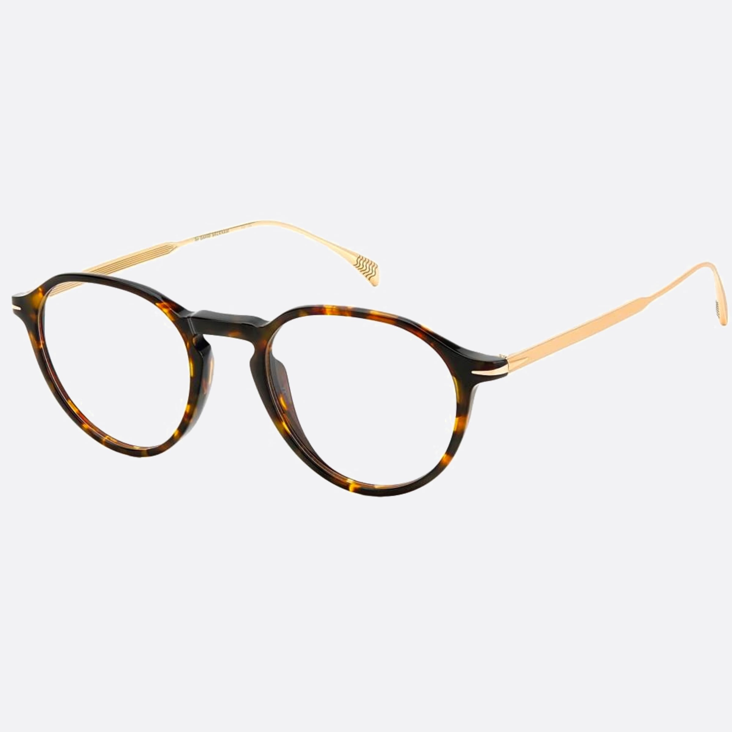 David 49mm Beckham 2ik Havana Round Men Eyeglasses - Side View