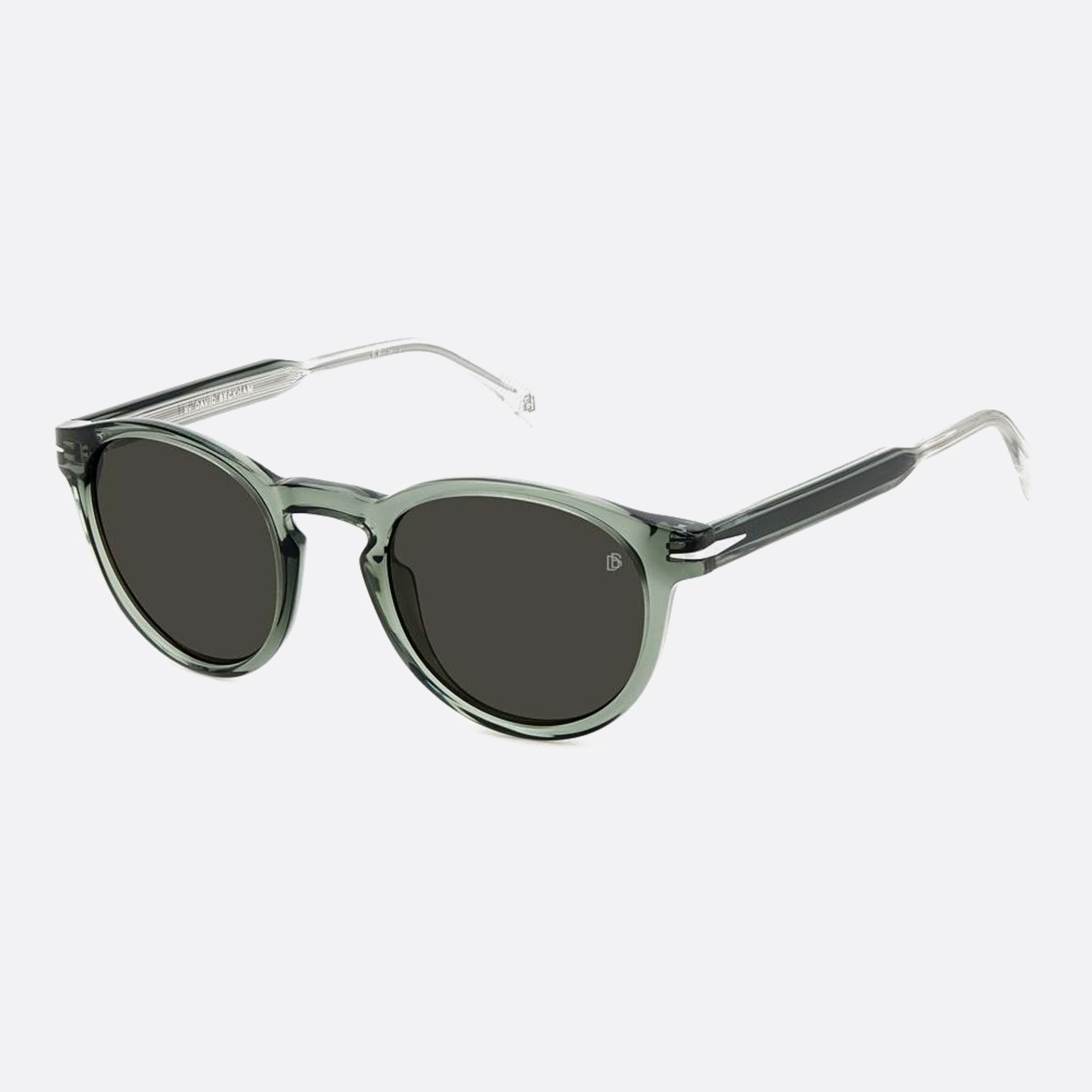 David 50mm Beckham 1ed Green Round Men Sunglasses - Side View