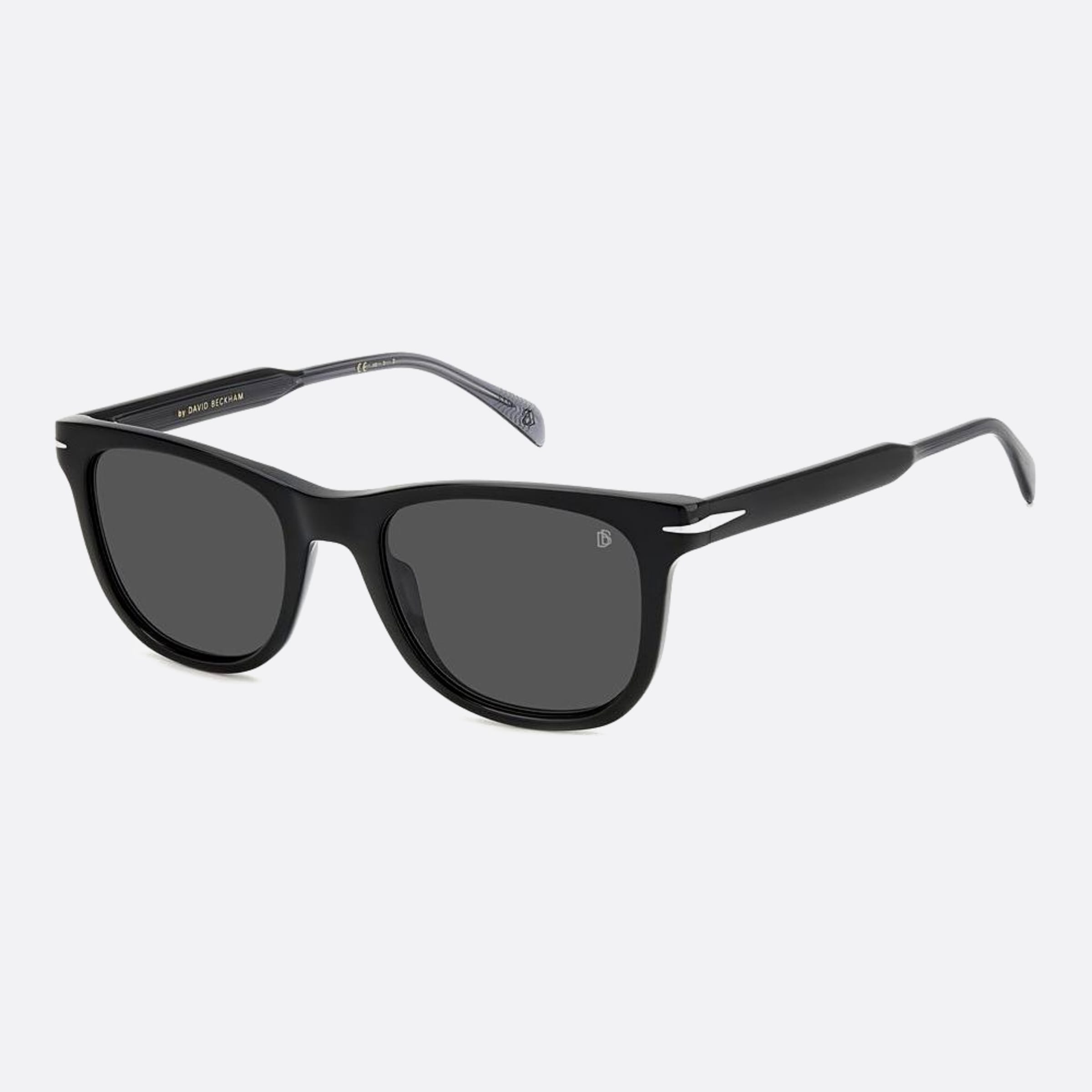David 52mm Beckham 08a Black Squared Polarized Men Sunglasses - Side View