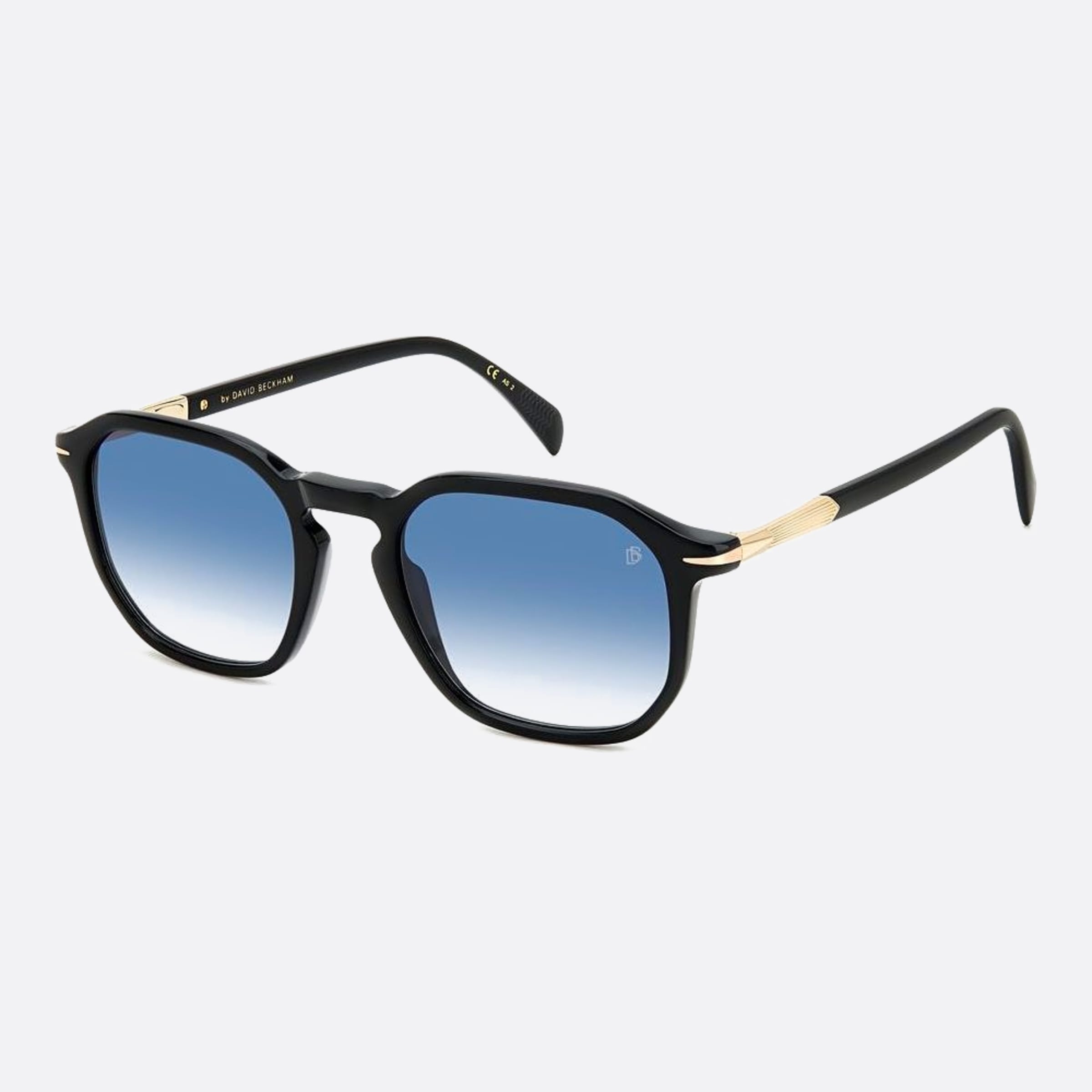 David 52mm Beckham Black Squared Men Sunglasses - Side View