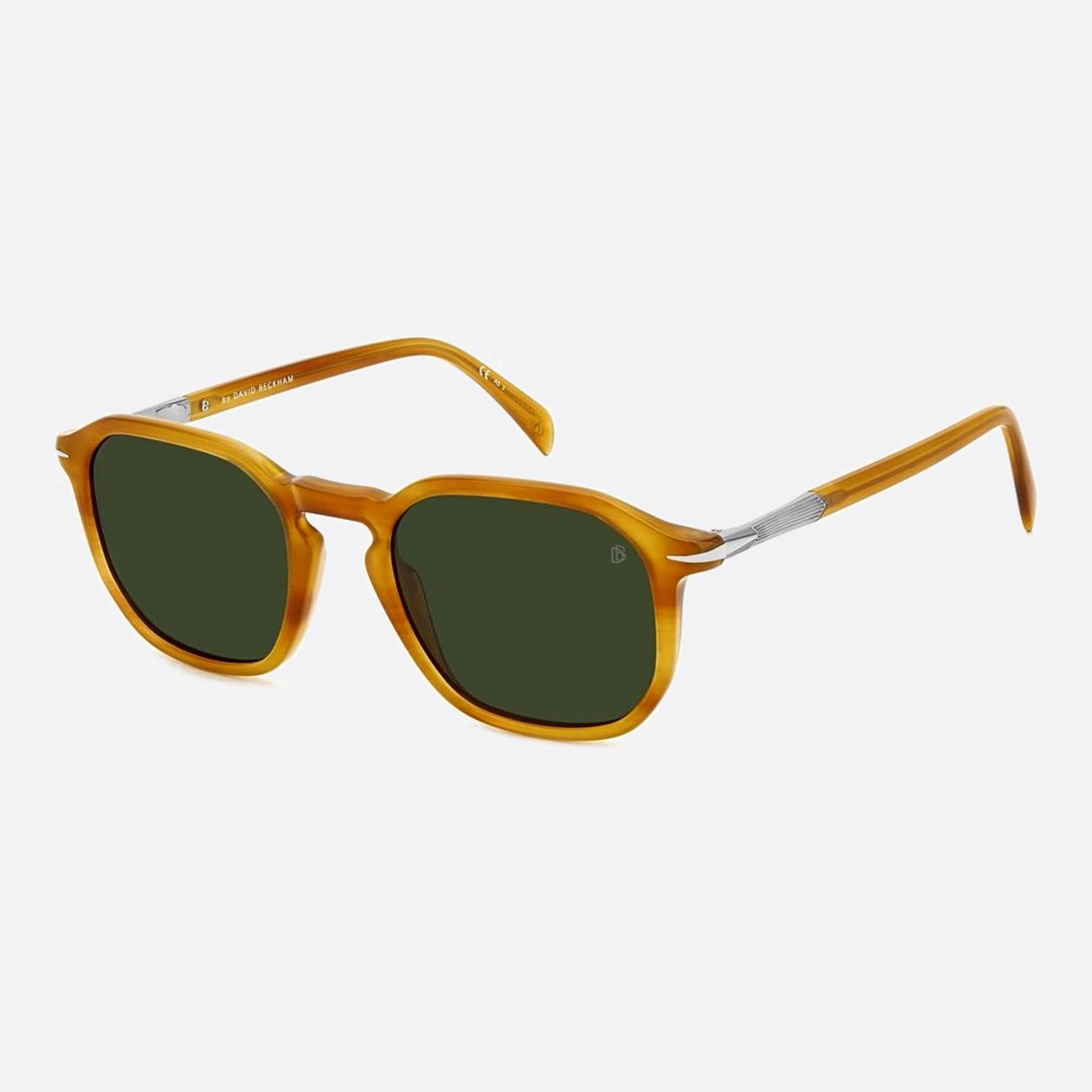 David 52mm Beckham Dua Yellow Squared Men Sunglasses - Side View
