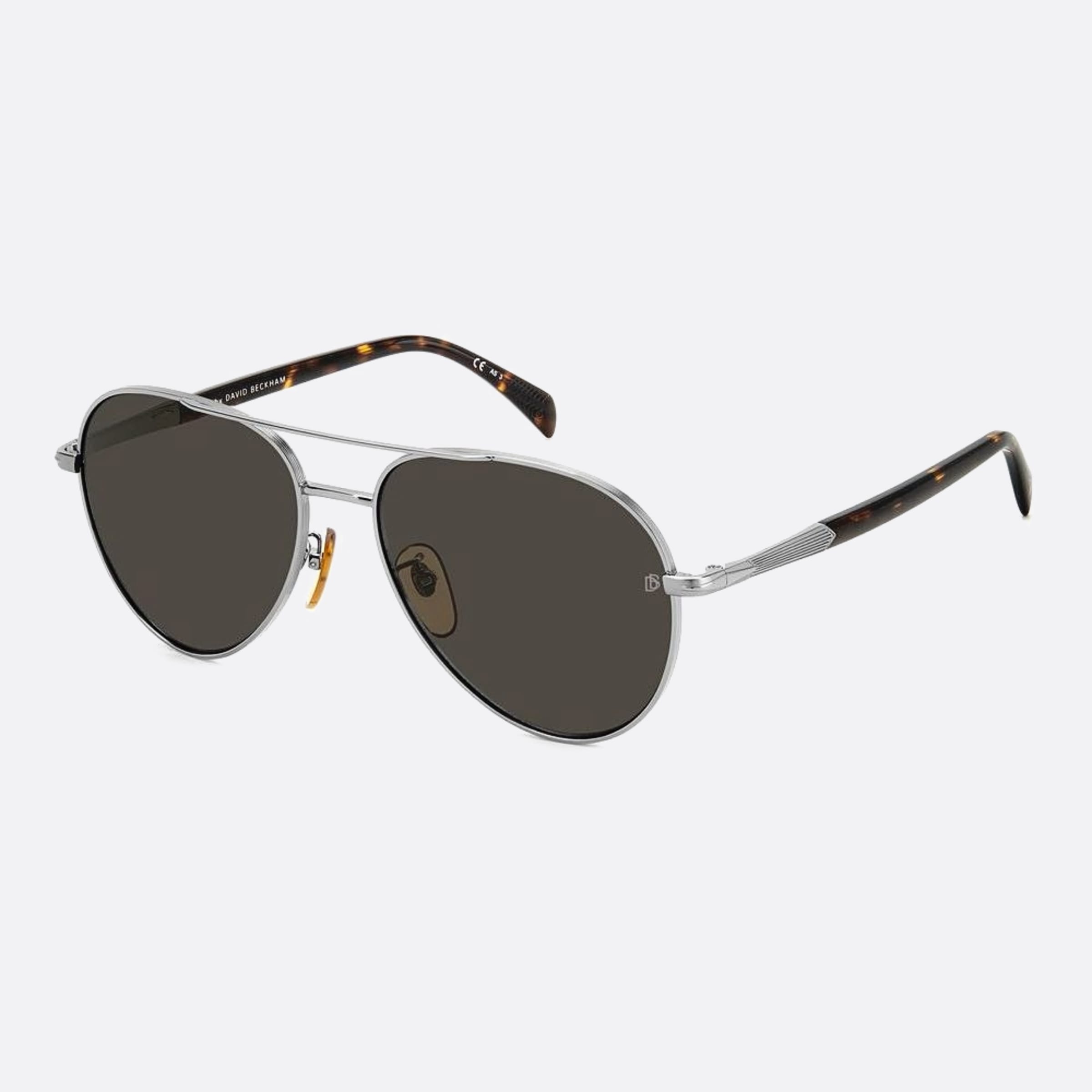 David 59mm Beckham 31z Grey Pilot Men Sunglasses - Side View