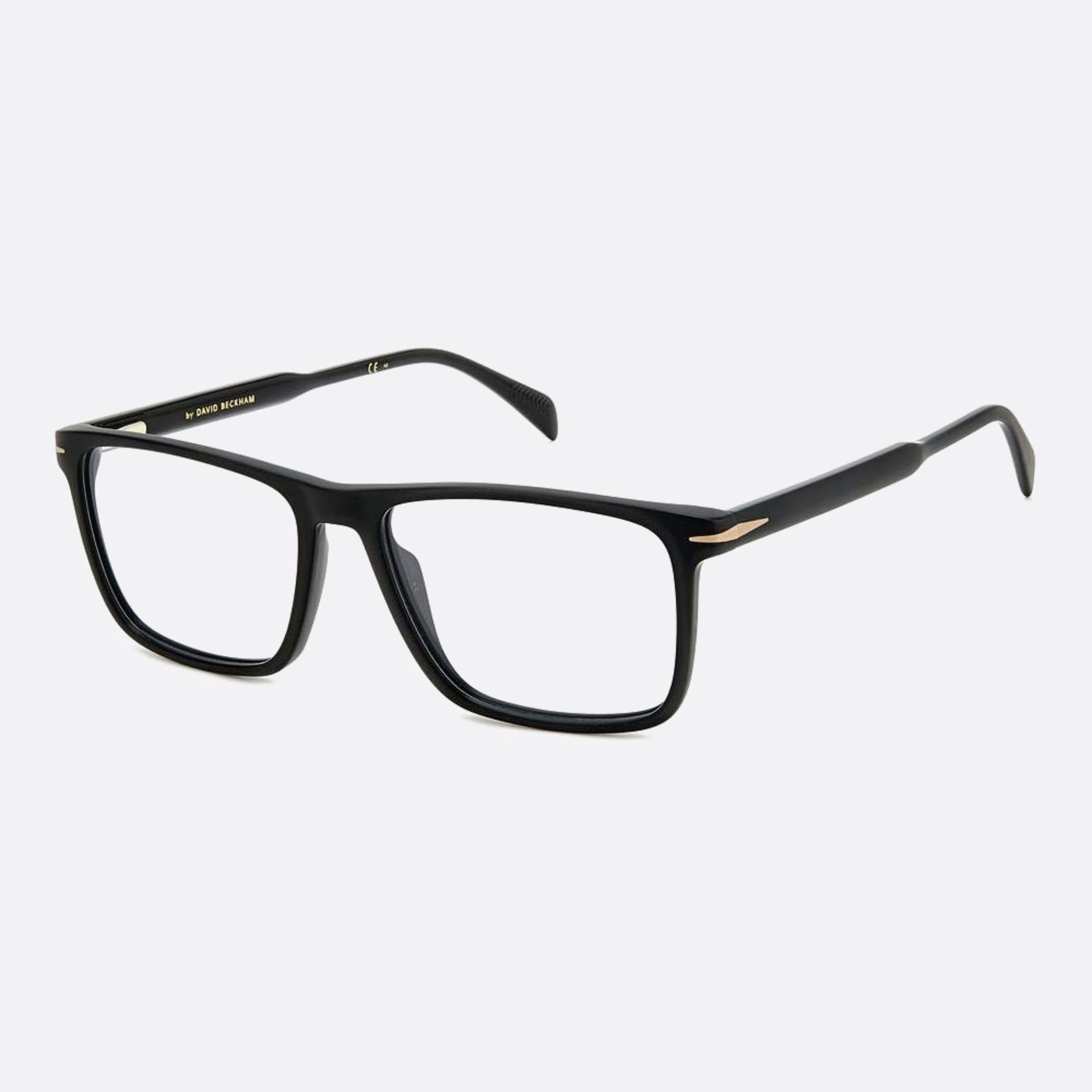 David 57mm Beckham Black Squared Men Eyeglasses - Side View