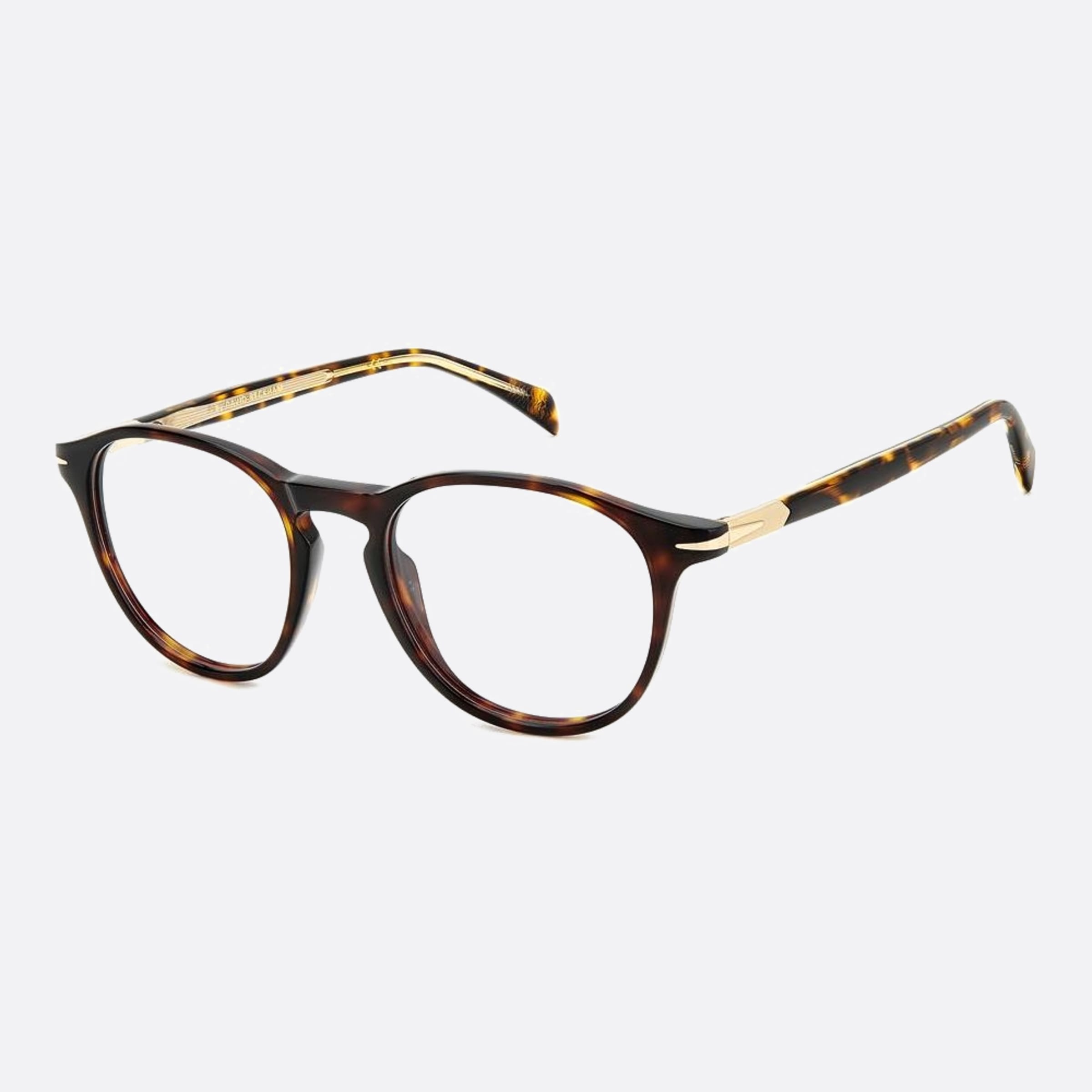 David 50mm Beckham 2ik Havana Round Men Eyeglasses - Side View