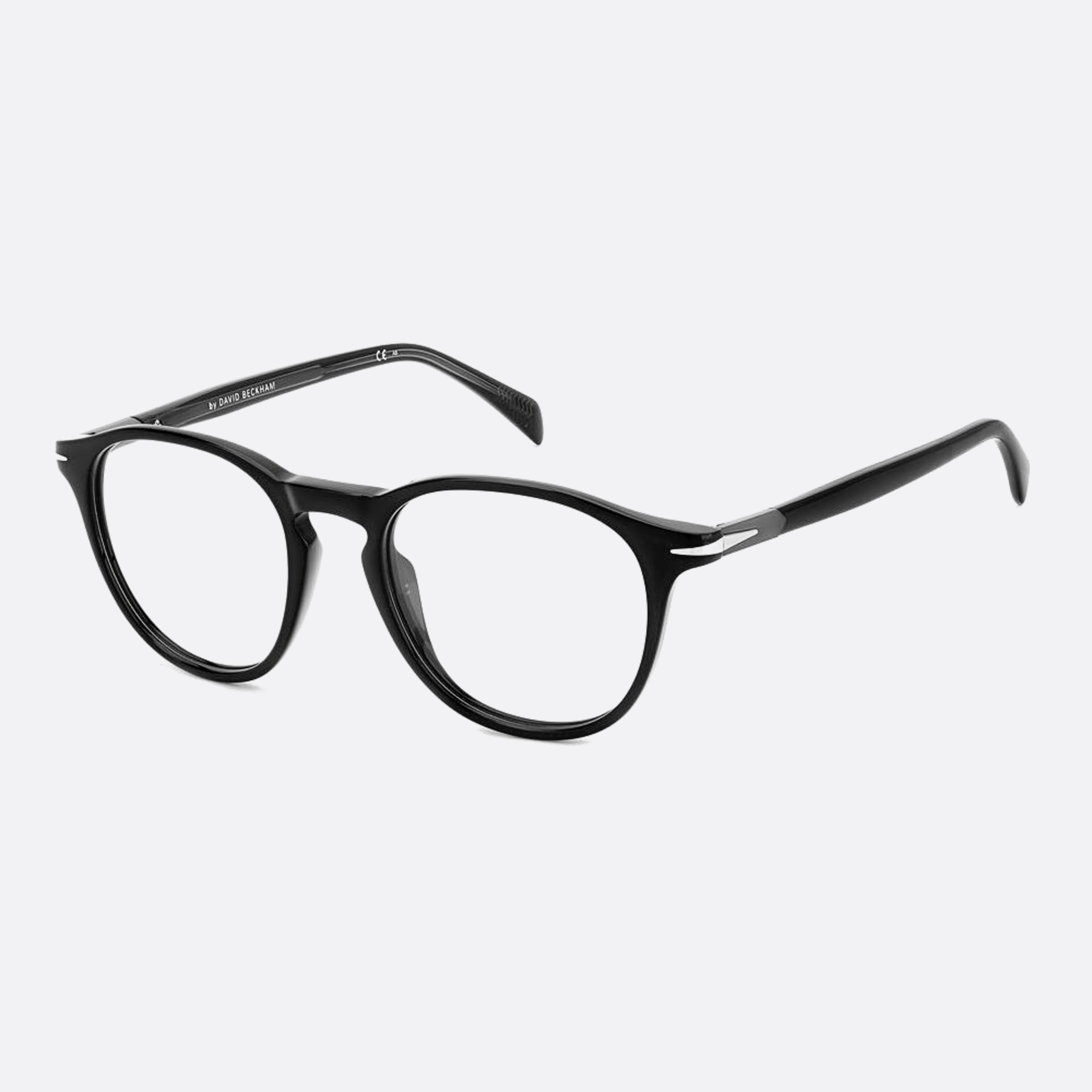 David 50mm Beckham Ans Black Round Men Eyeglasses - Side View