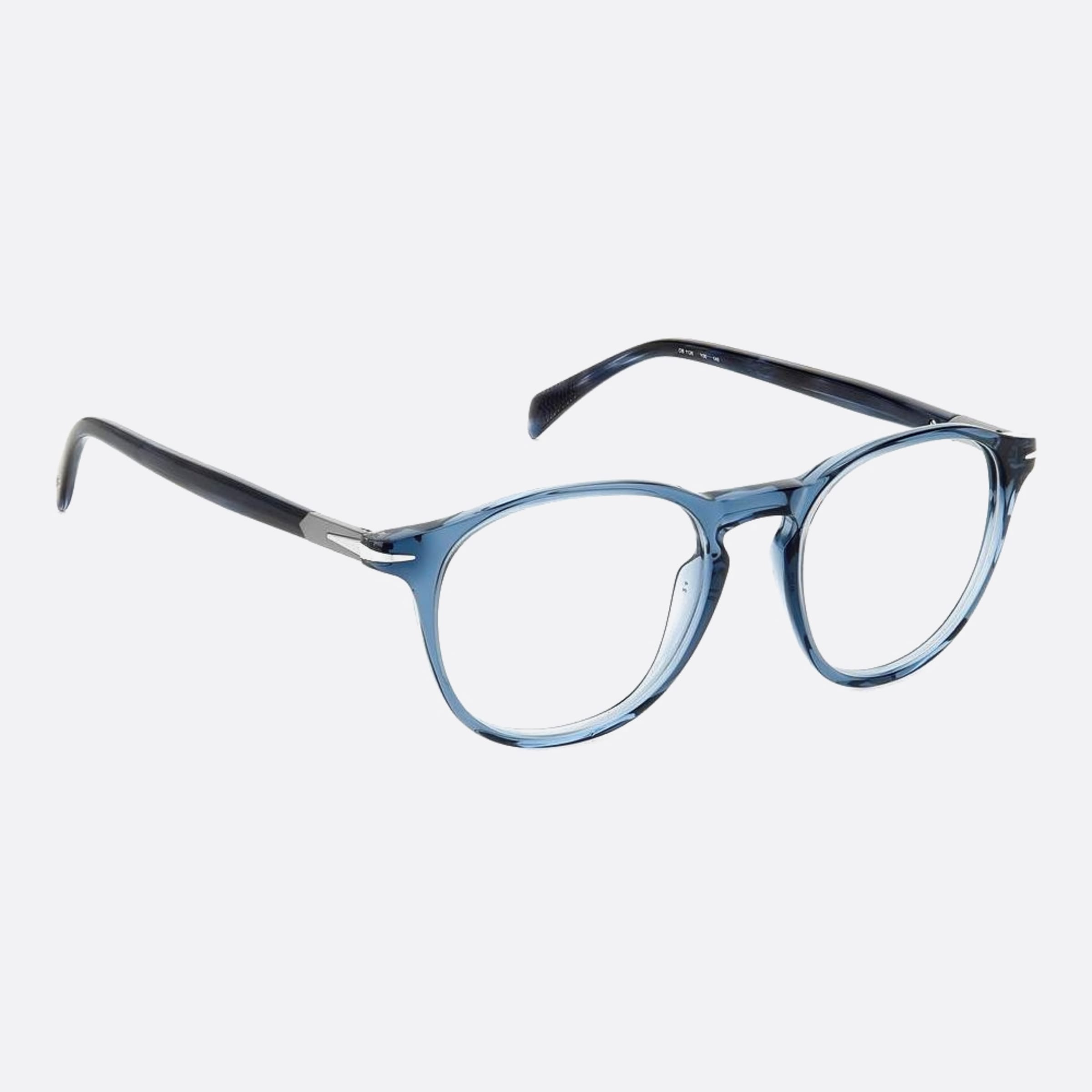David 50mm Beckham Y00 Blue Round Men Eyeglasses - Detail View