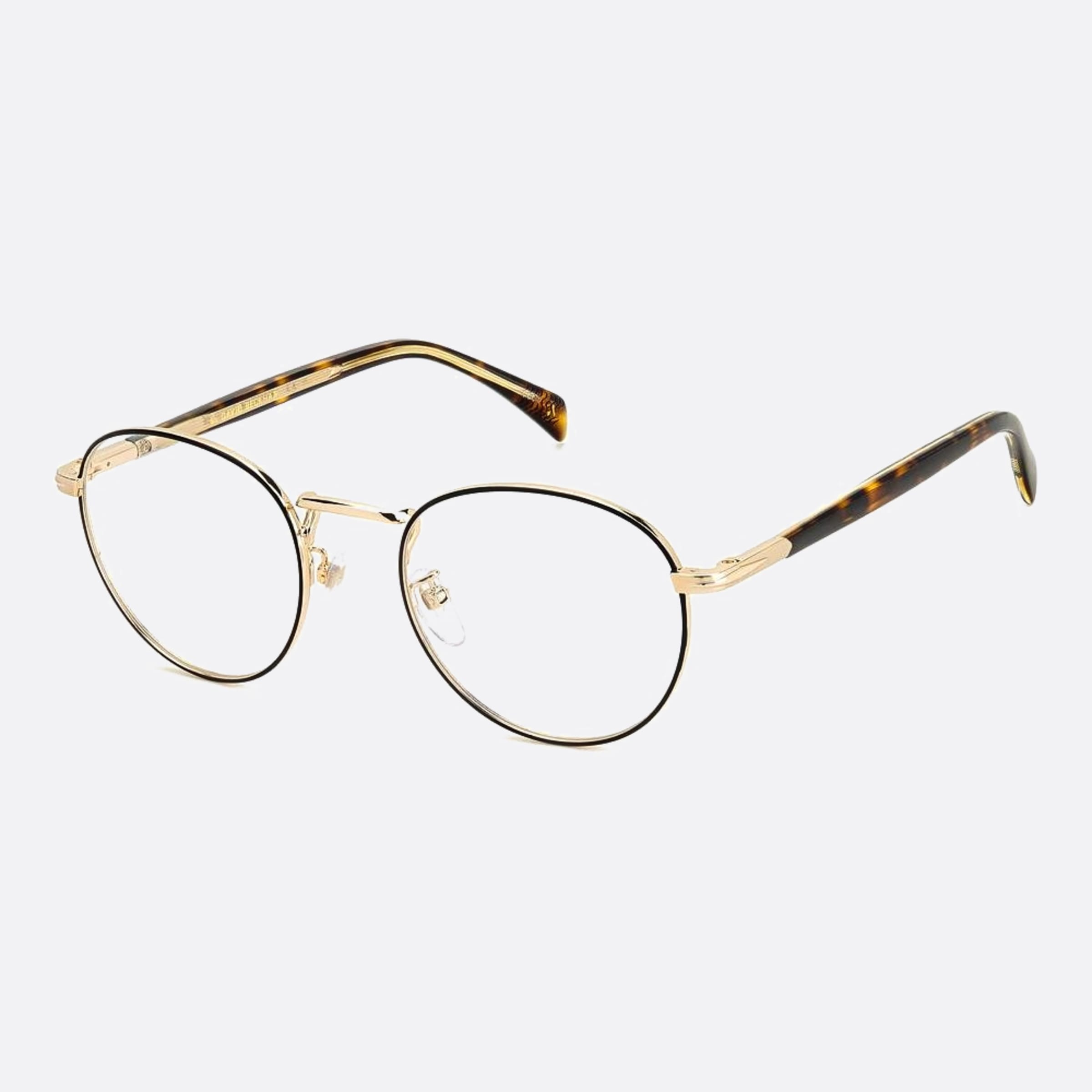 David 51mm Beckham I46 Black Round Men Eyeglasses - Side View