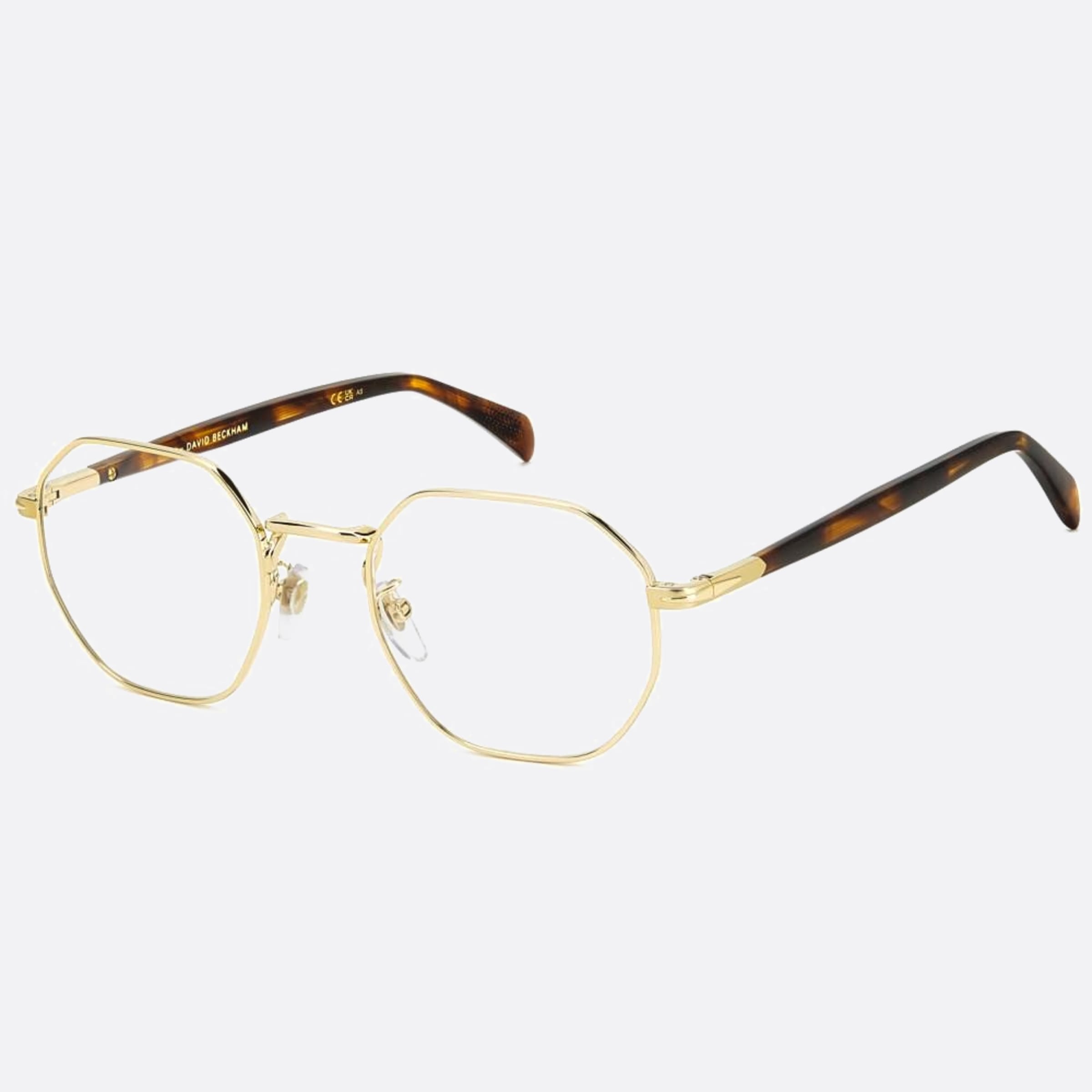 David 50mm Beckham T5u Gold Squared Men Eyeglasses - Side View