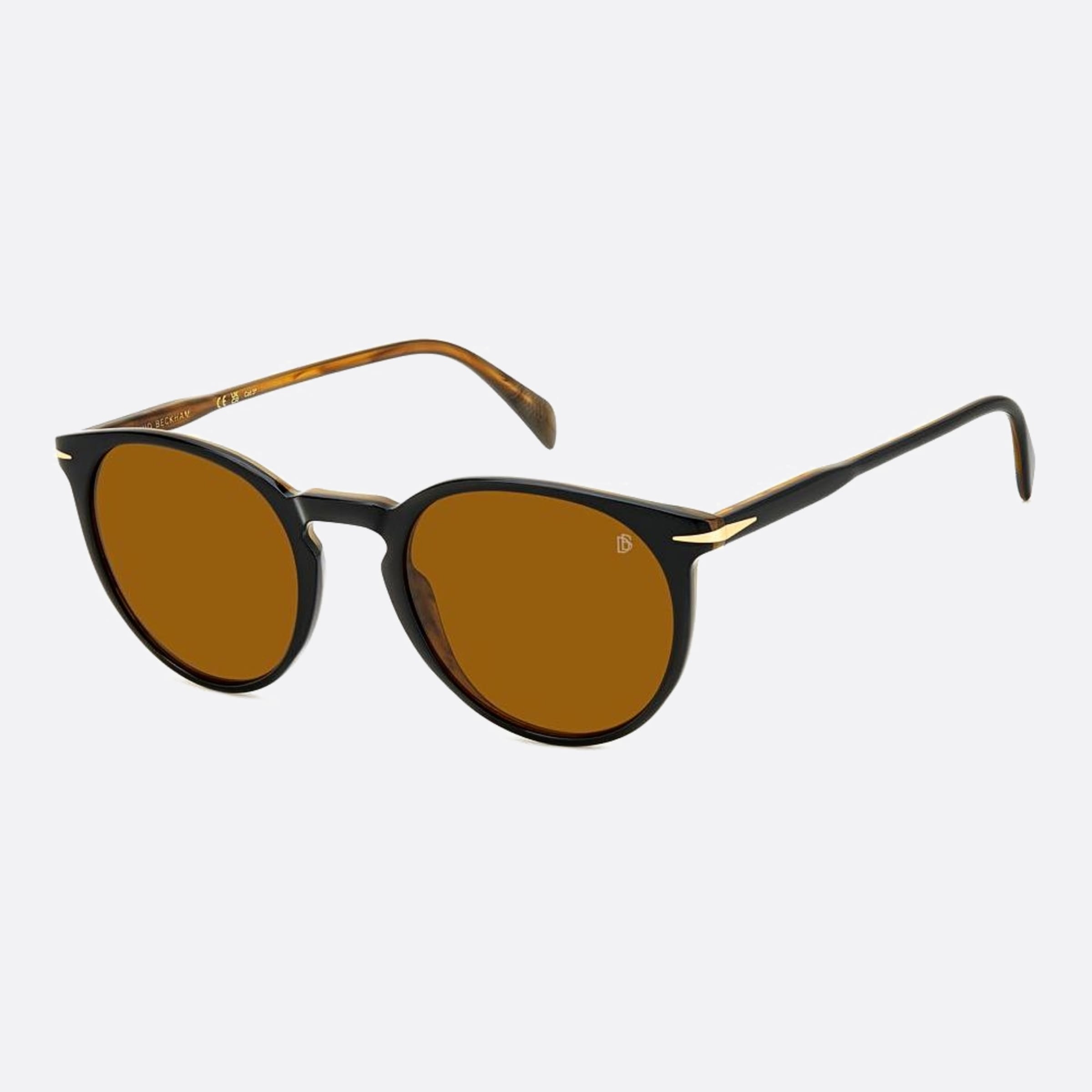David 51mm Beckham 05k Black Round Men Sunglasses - Side View