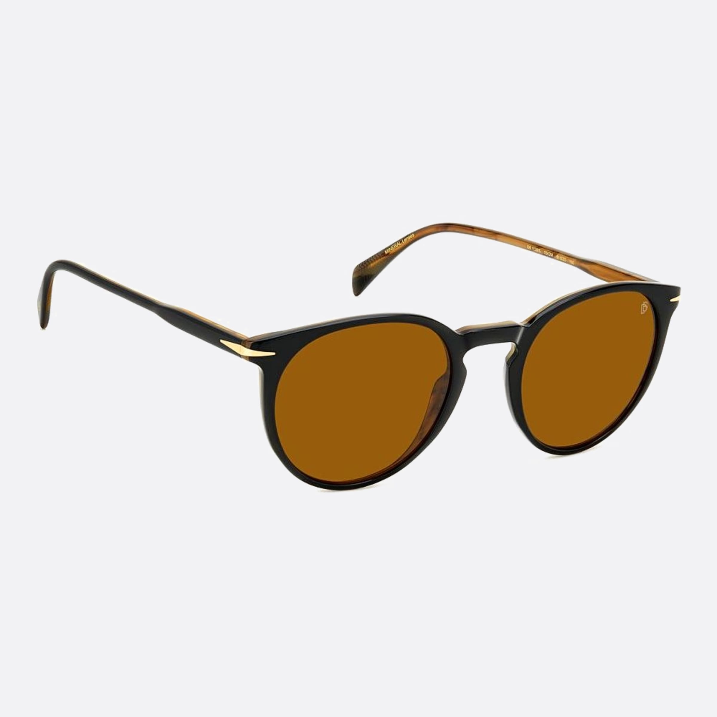David 51mm Beckham 05k Black Round Men Sunglasses - Detail View