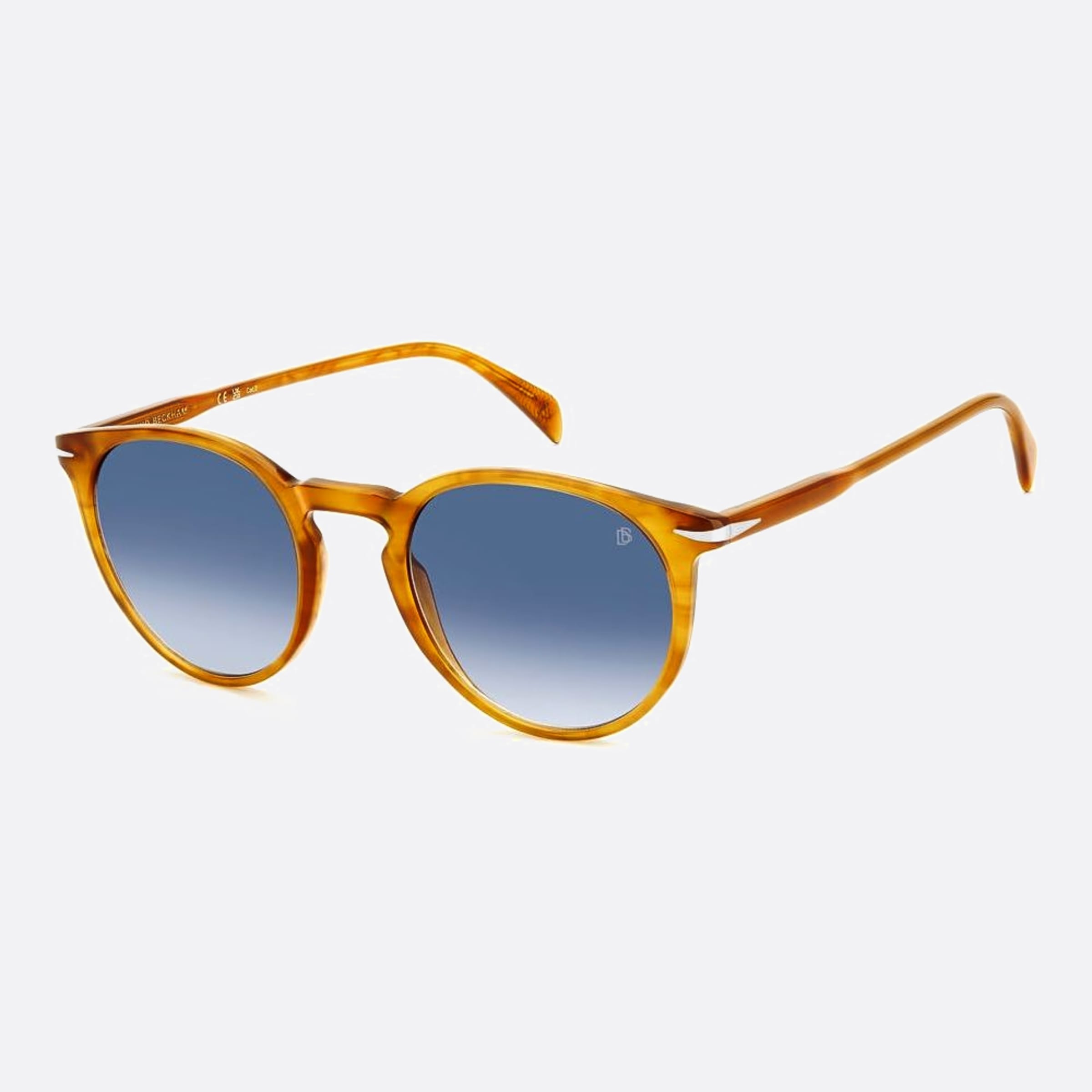 David 51mm Beckham Dua Yellow Round Men Sunglasses - Main View