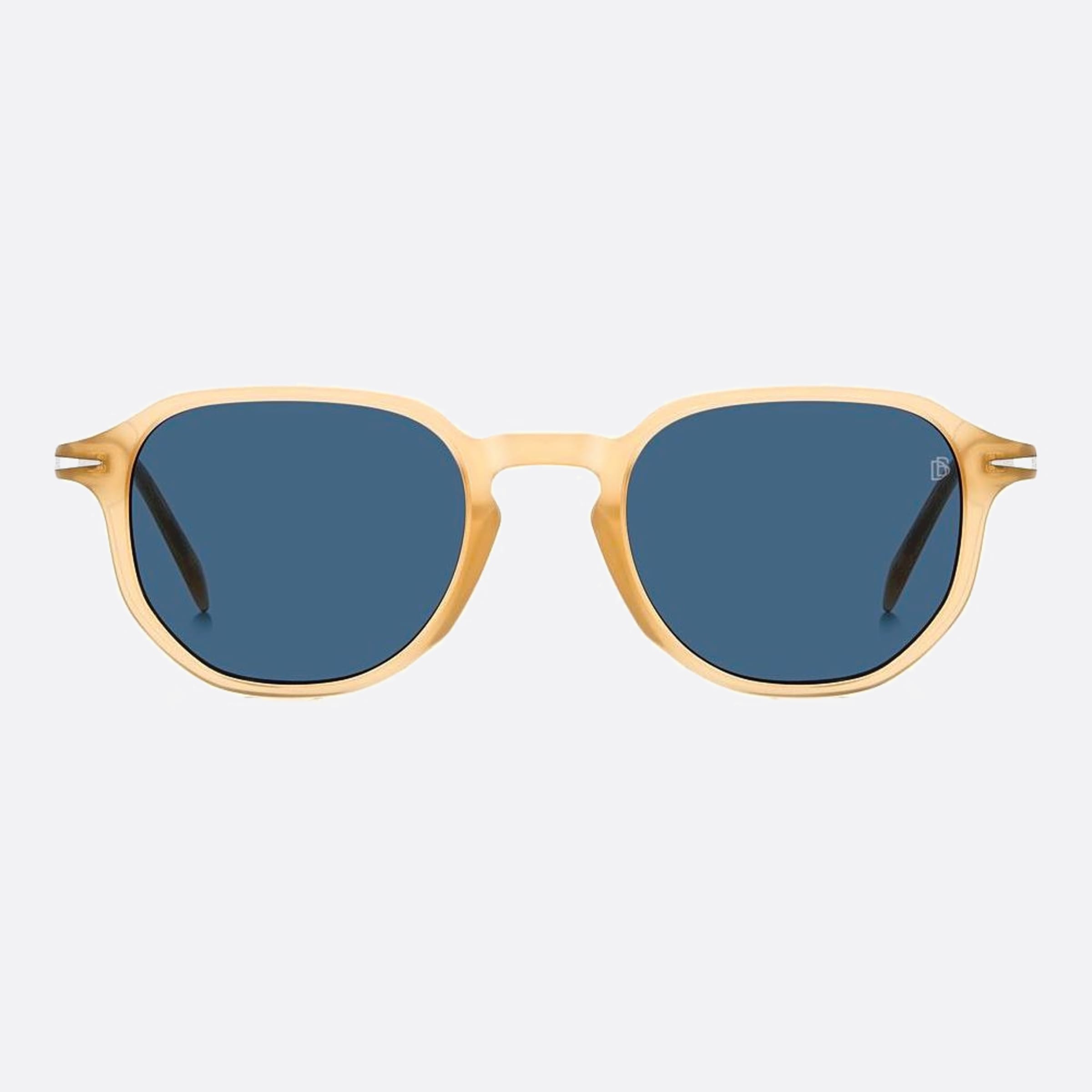 David 50mm Beckham Ham Yellow Geometric Men Sunglasses - Main View