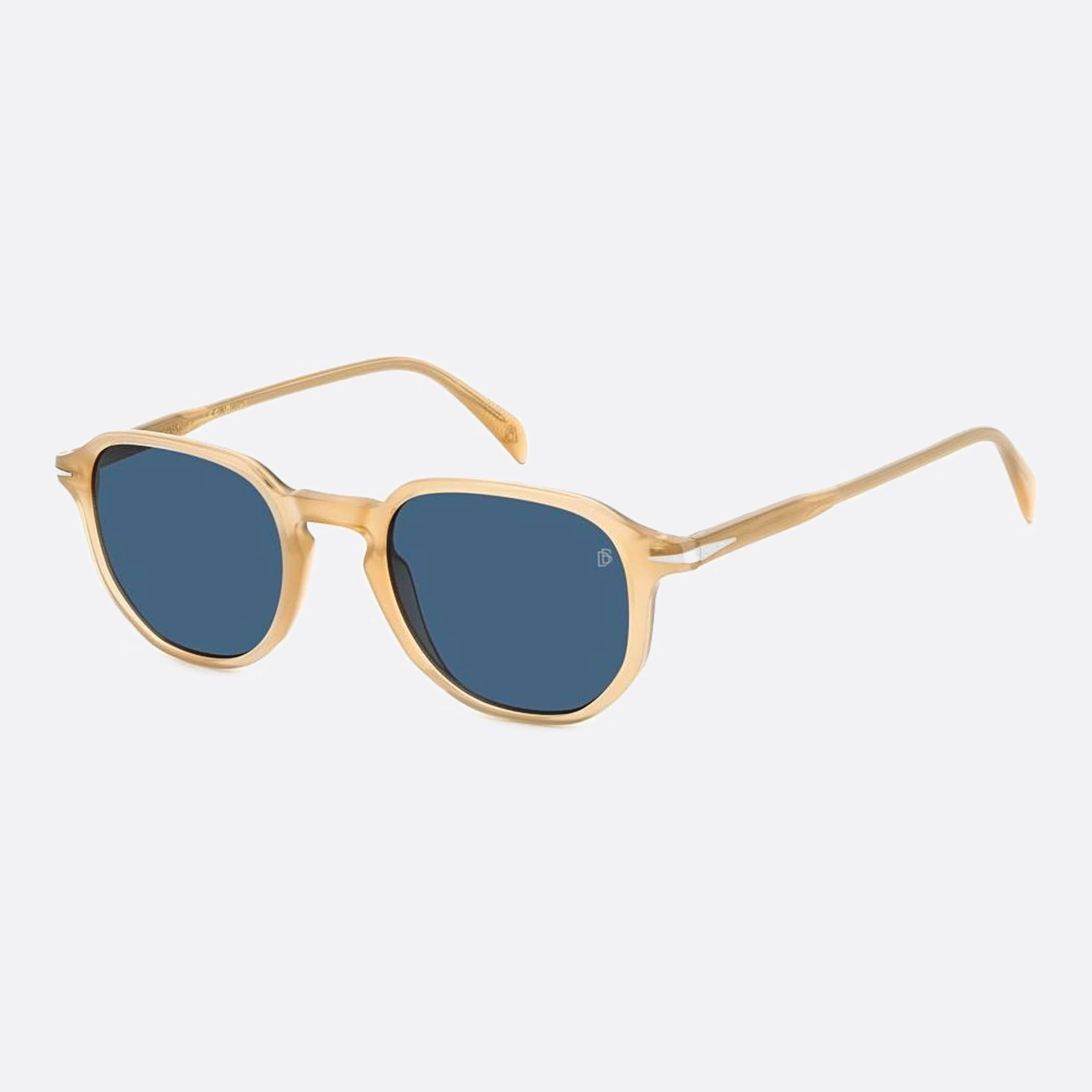 David 50mm Beckham Ham Yellow Geometric Men Sunglasses - Side View