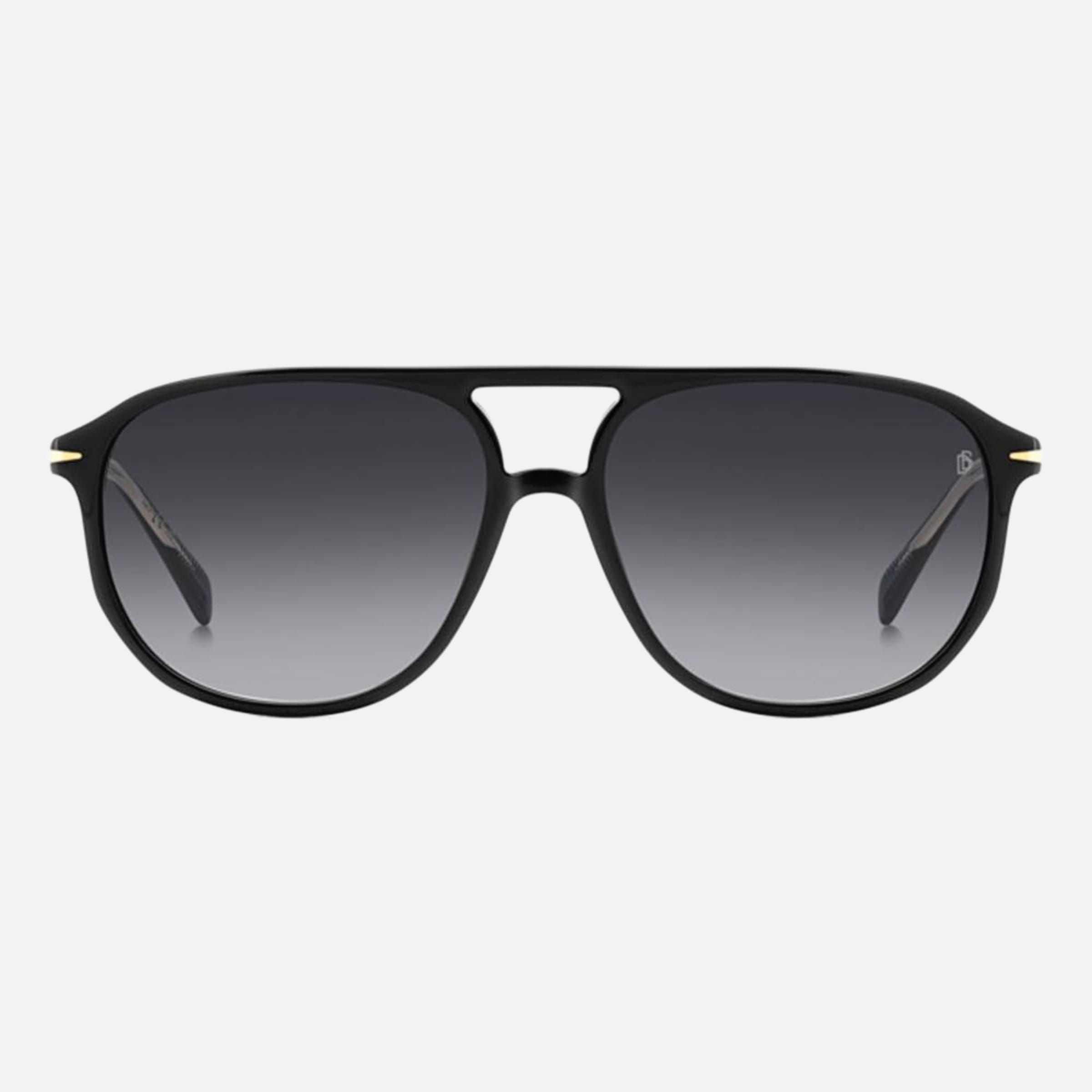 David 58mm Beckham Black Rectangle Men Sunglasses - Main View