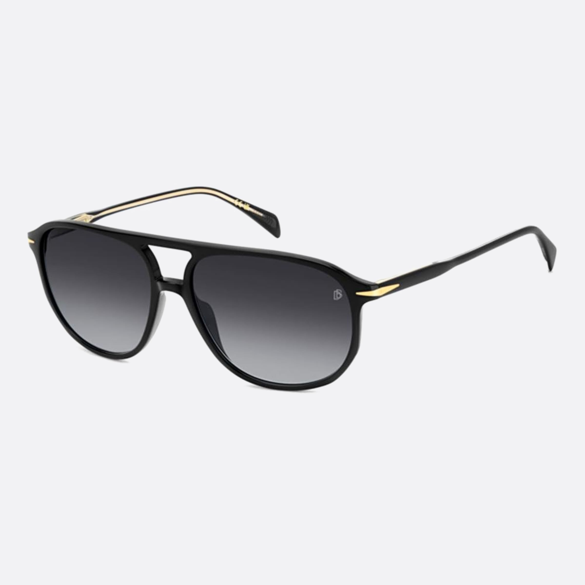 David 58mm Beckham Black Rectangle Men Sunglasses - Side View