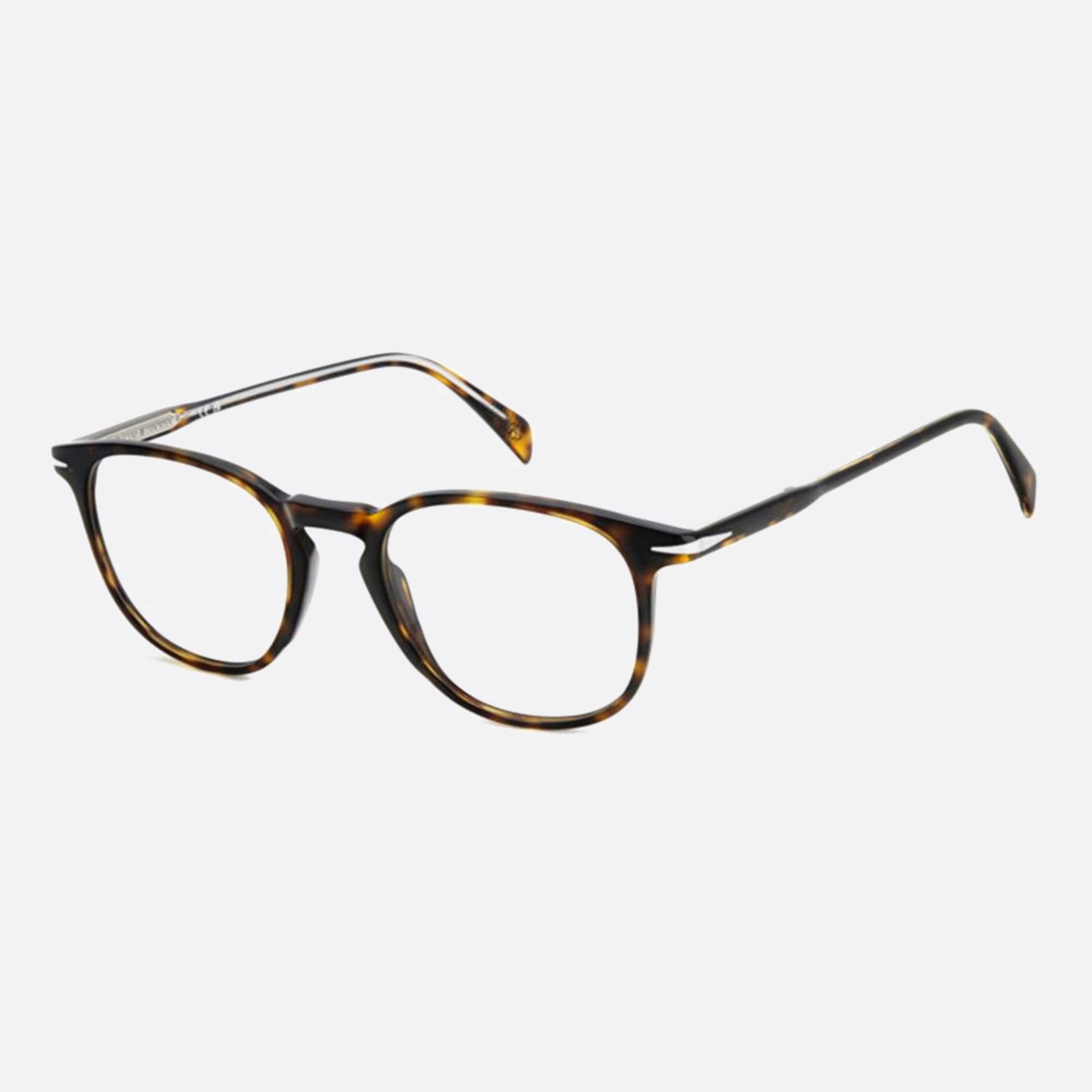 David 51mm Beckham Havana Rectangle Men Eyeglasses - Side View
