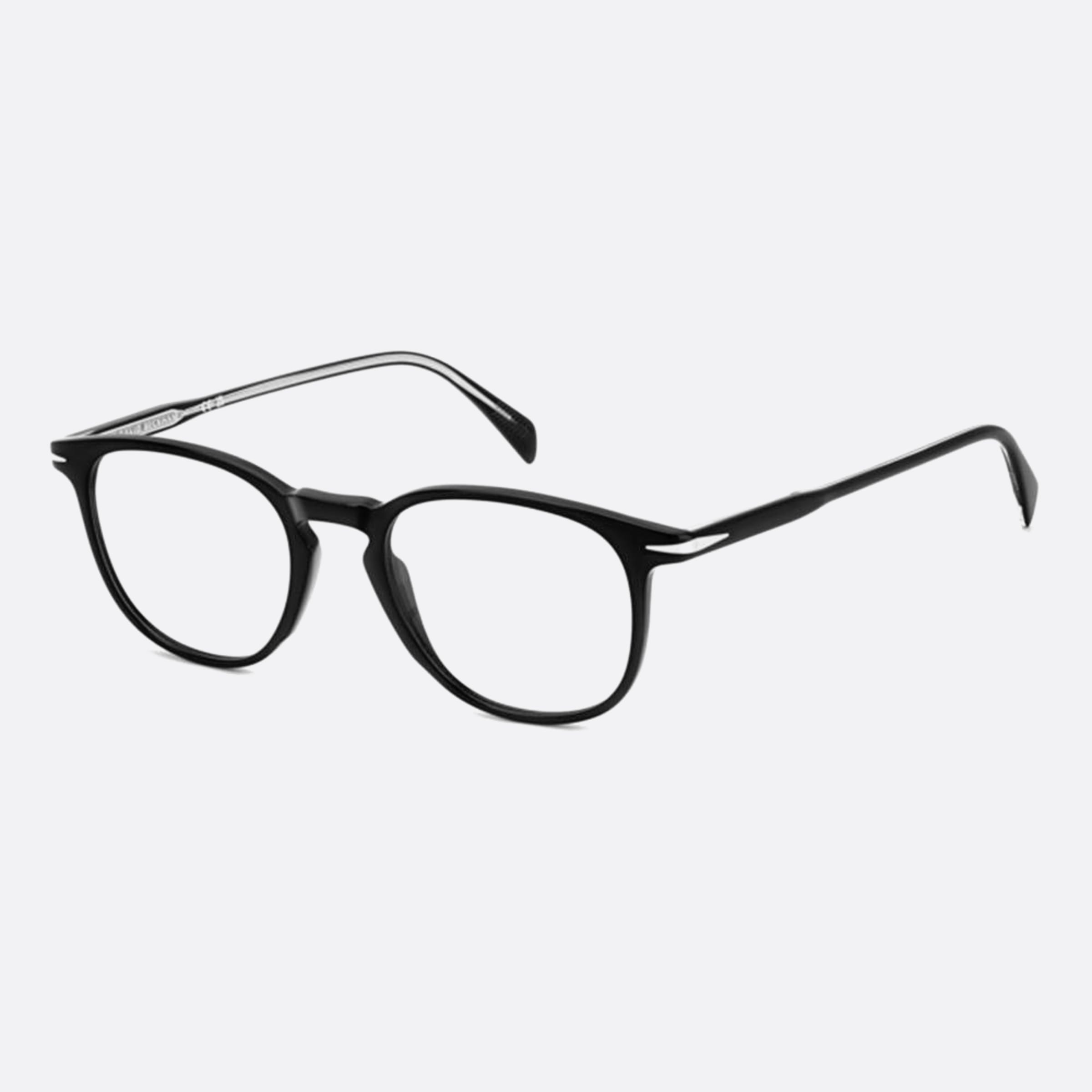 David 51mm Beckham Black Rectangle Men Eyeglasses - Side View