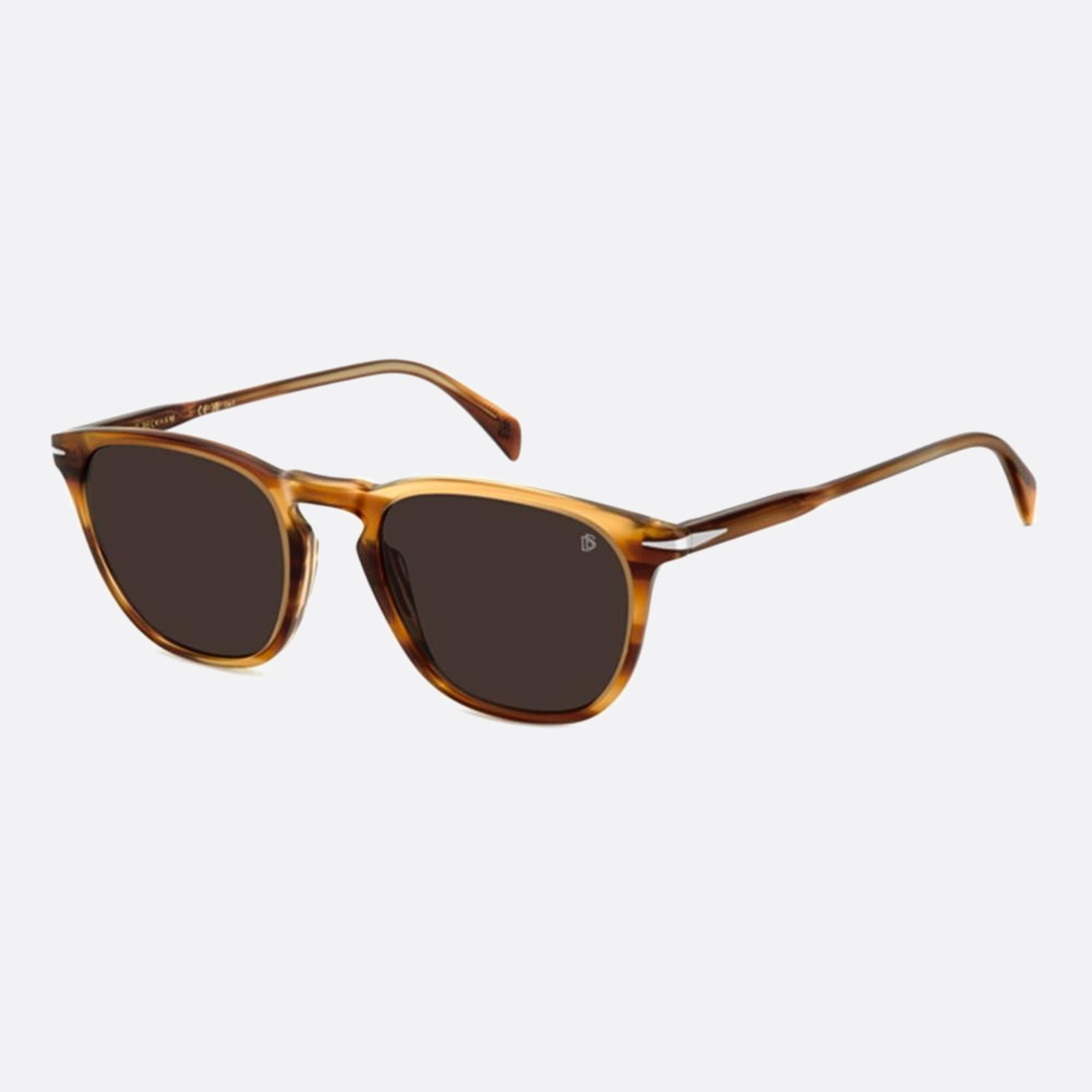 David 51mm Beckham Ex4 Brown Rectangle Men Sunglasses - Side View