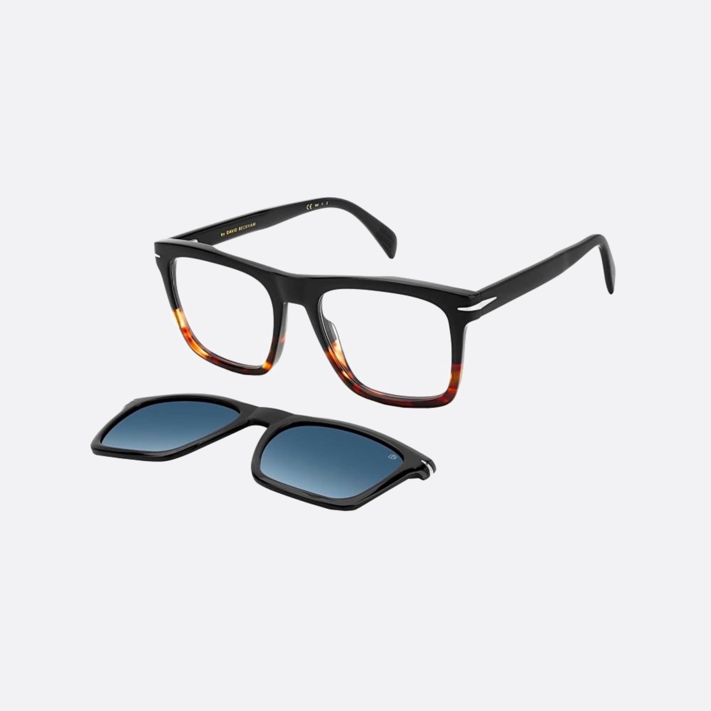 David 53mm Beckham 37n Havana Squared Men Sunglasses - Side View