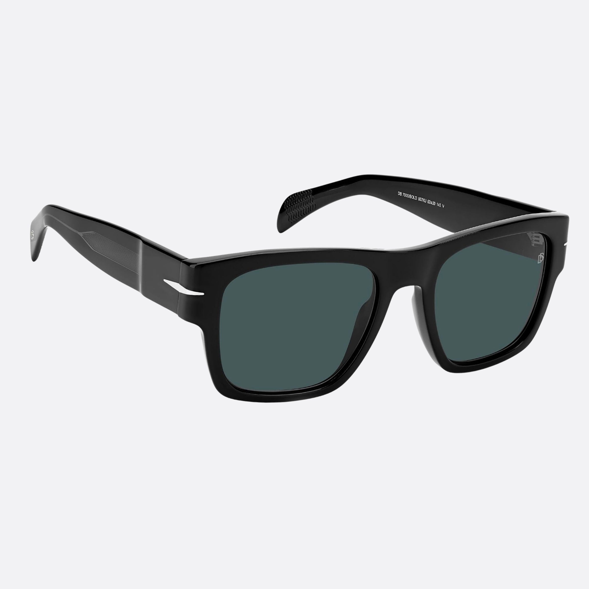 David 52mm Beckham Bold Black Squared Men Sunglasses - Detail View