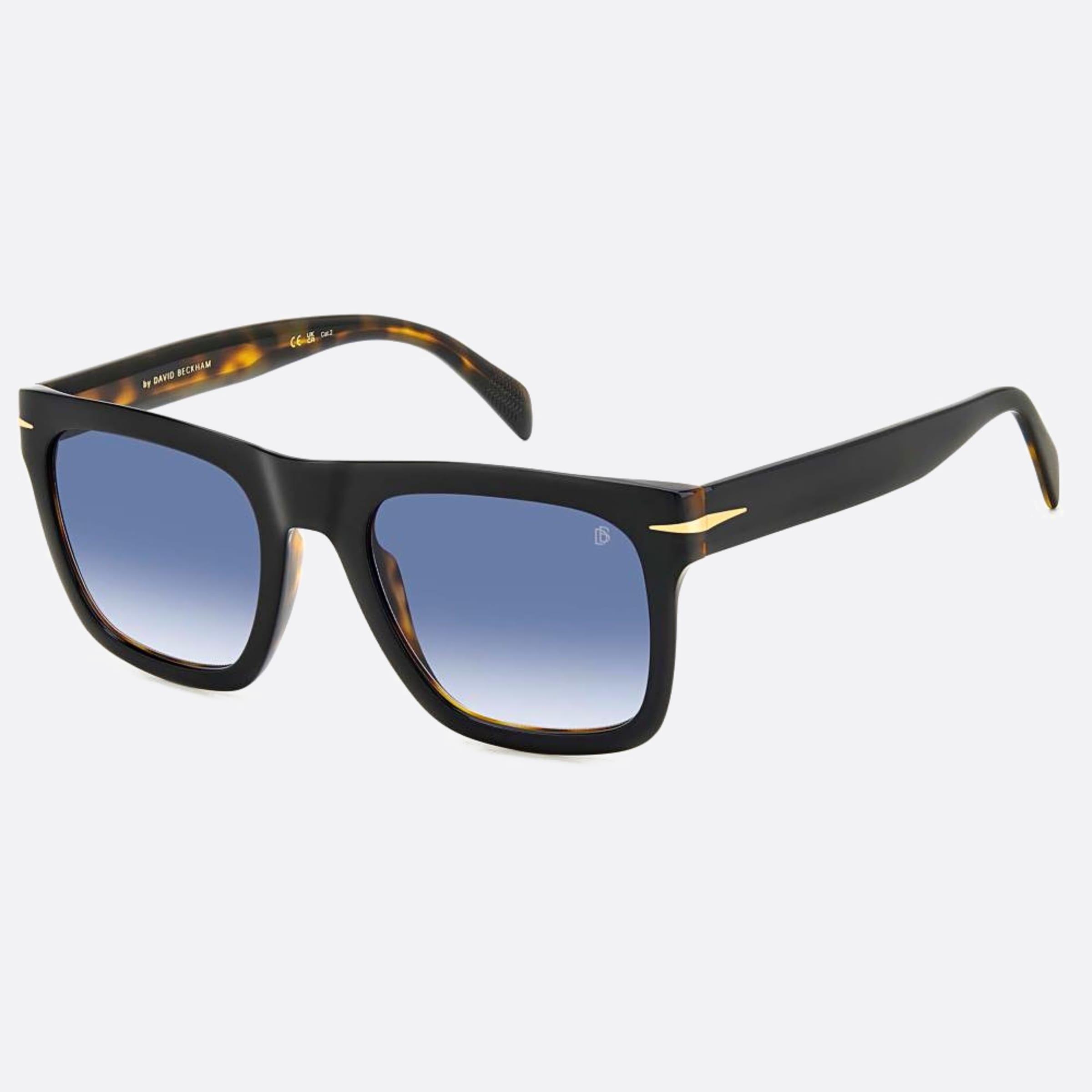 David 54mm Beckham Flat Wr7 Black Geometric Men Sunglasses - Side View