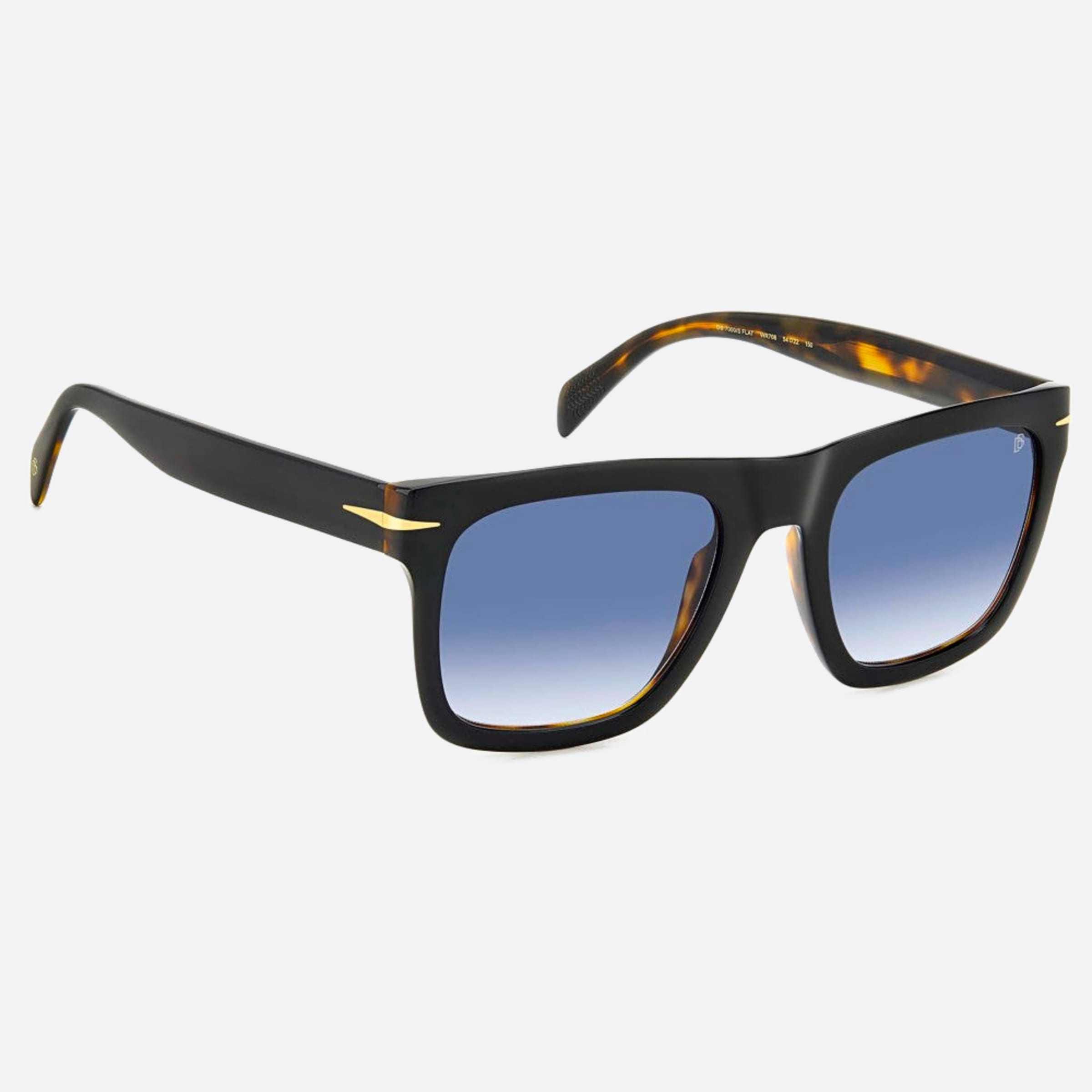 David 54mm Beckham Flat Wr7 Black Geometric Men Sunglasses - Detail View