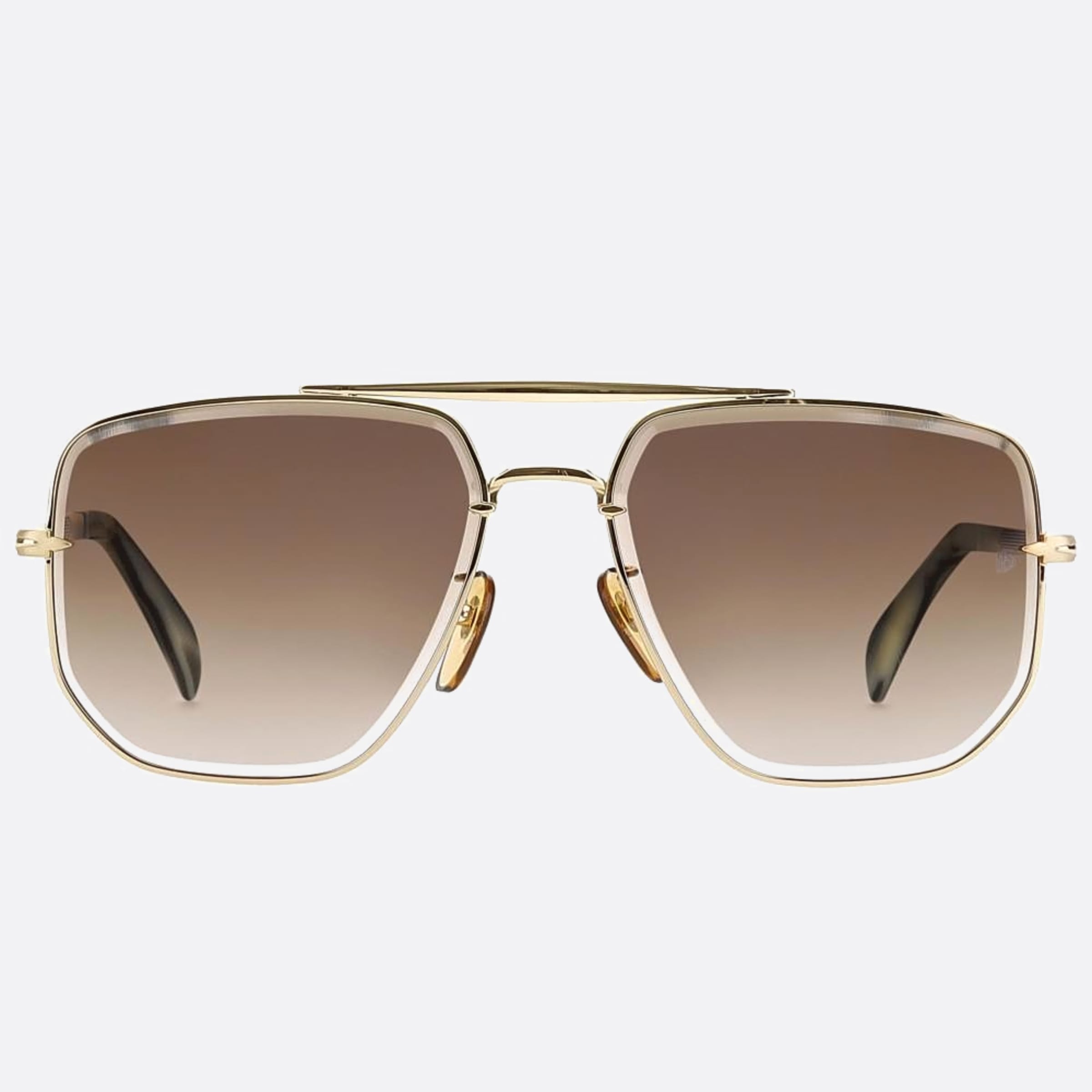 David 60mm Beckham J5g Gold Geometric Men Sunglasses - Main View