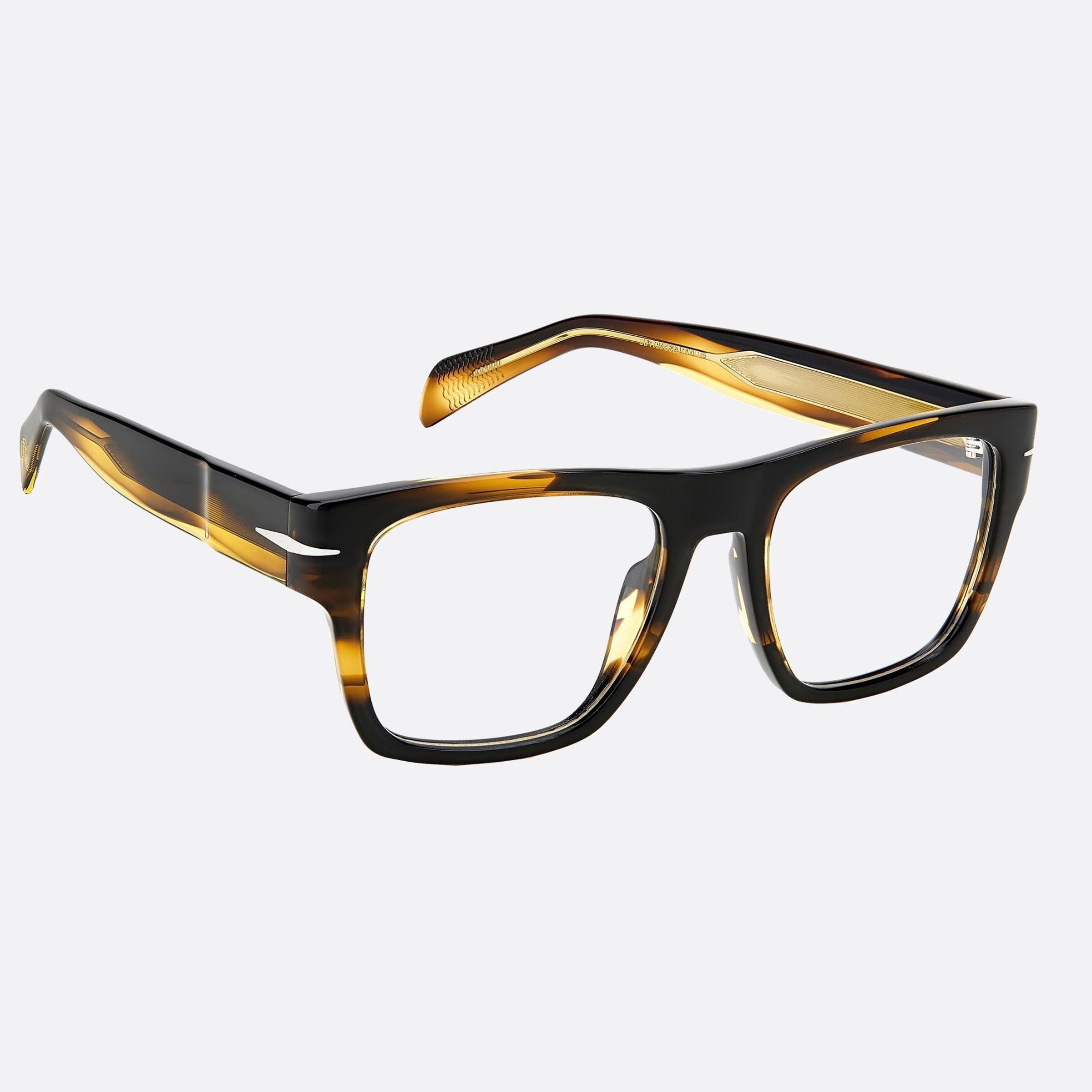 David 51mm Beckham Bold Kvi Brown Geometric Men Eyeglasses - Detail View