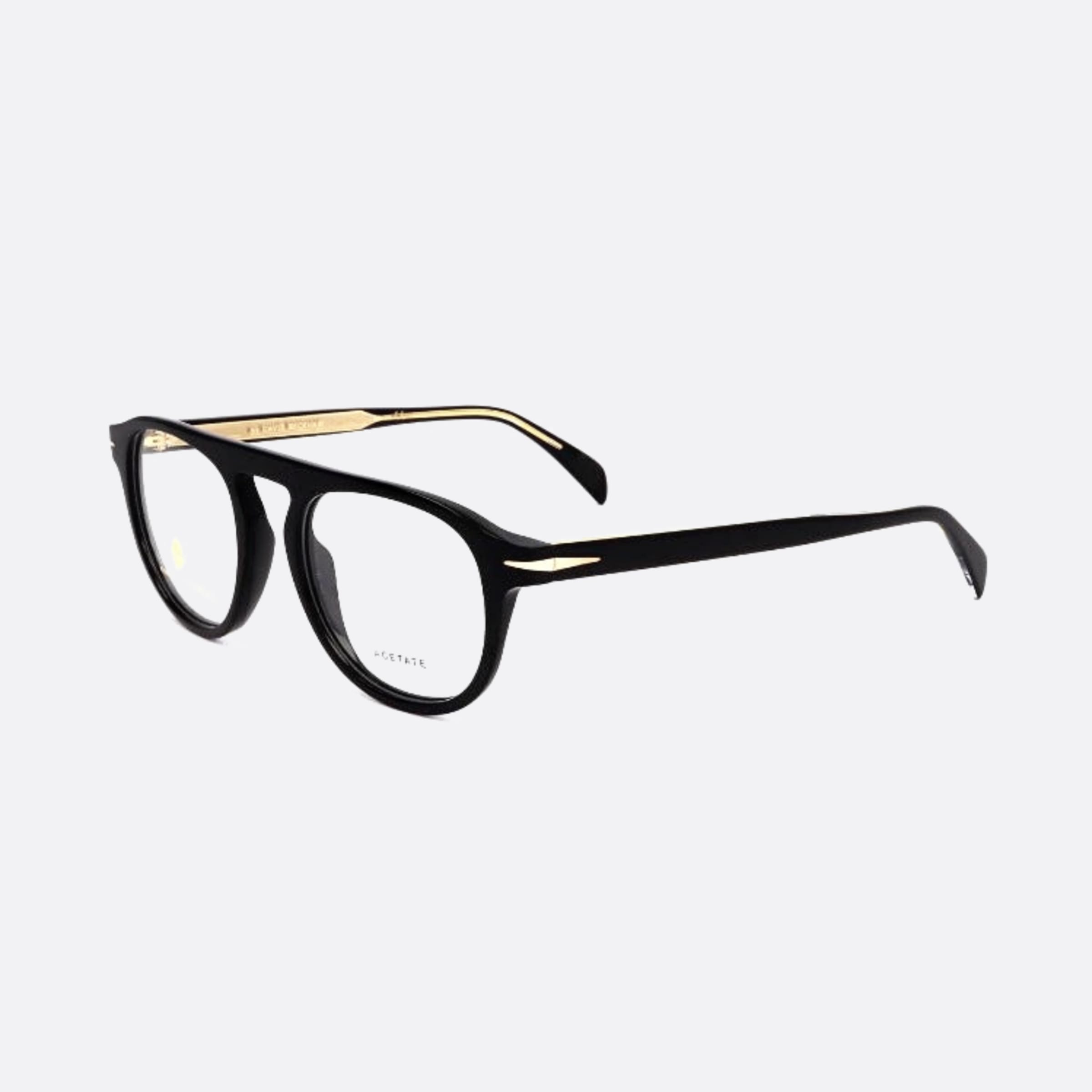 David 49mm Beckham Black Geometric Men Eyeglasses - Side View