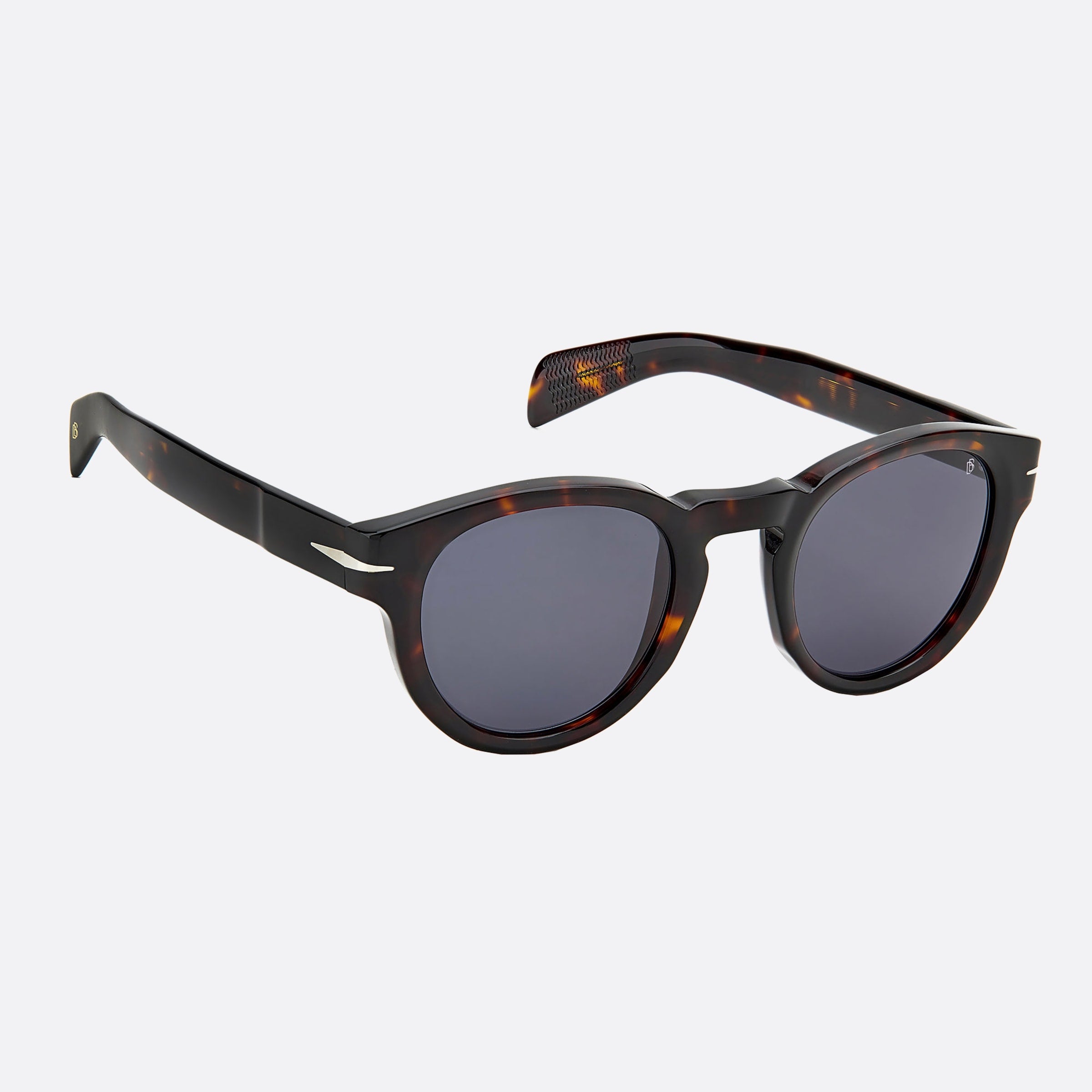 David 48mm Men's Beckham Havana Round Sunglasses - Detail View
