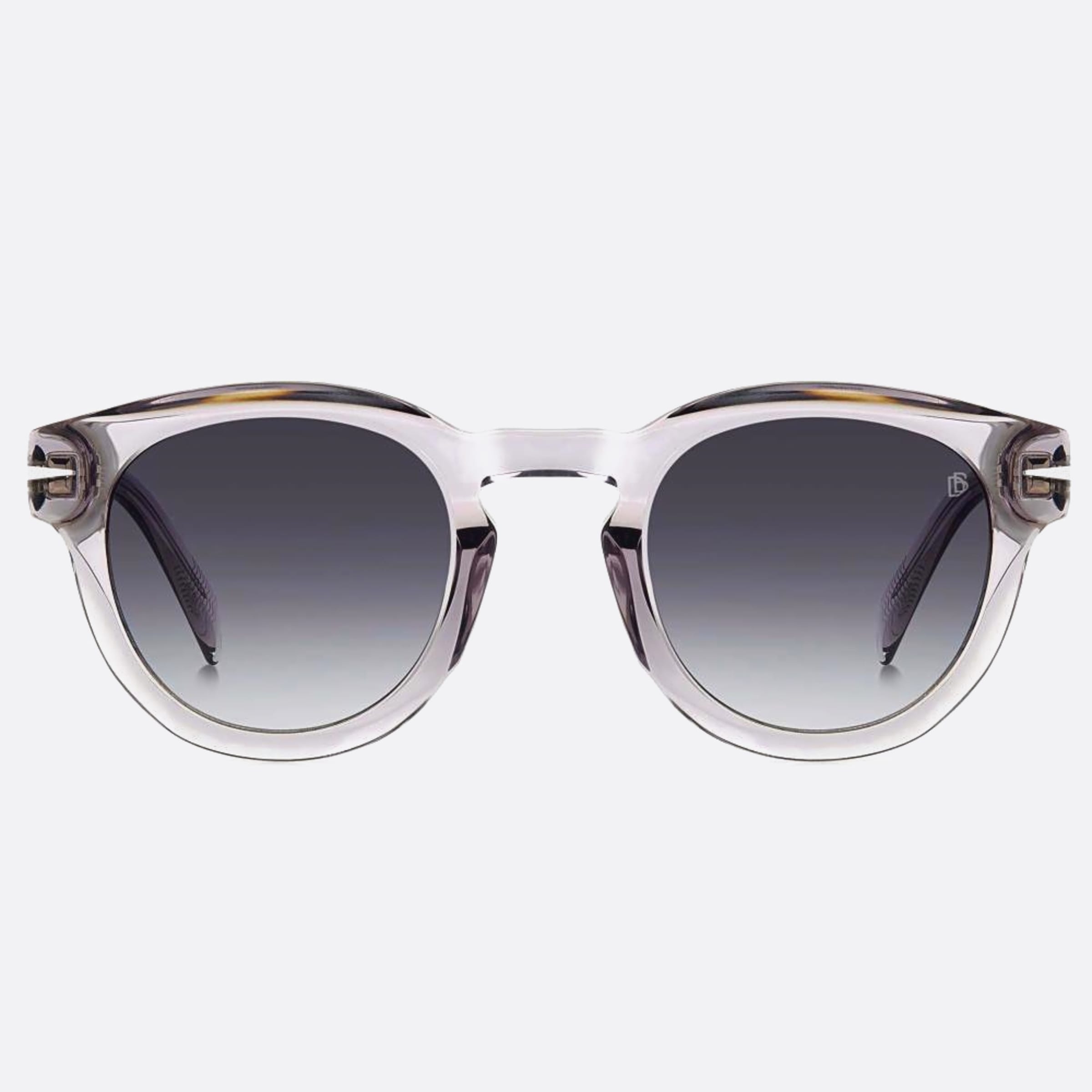 David 49mm Beckham Flat Kb7 Grey Round Men Sunglasses - Main View