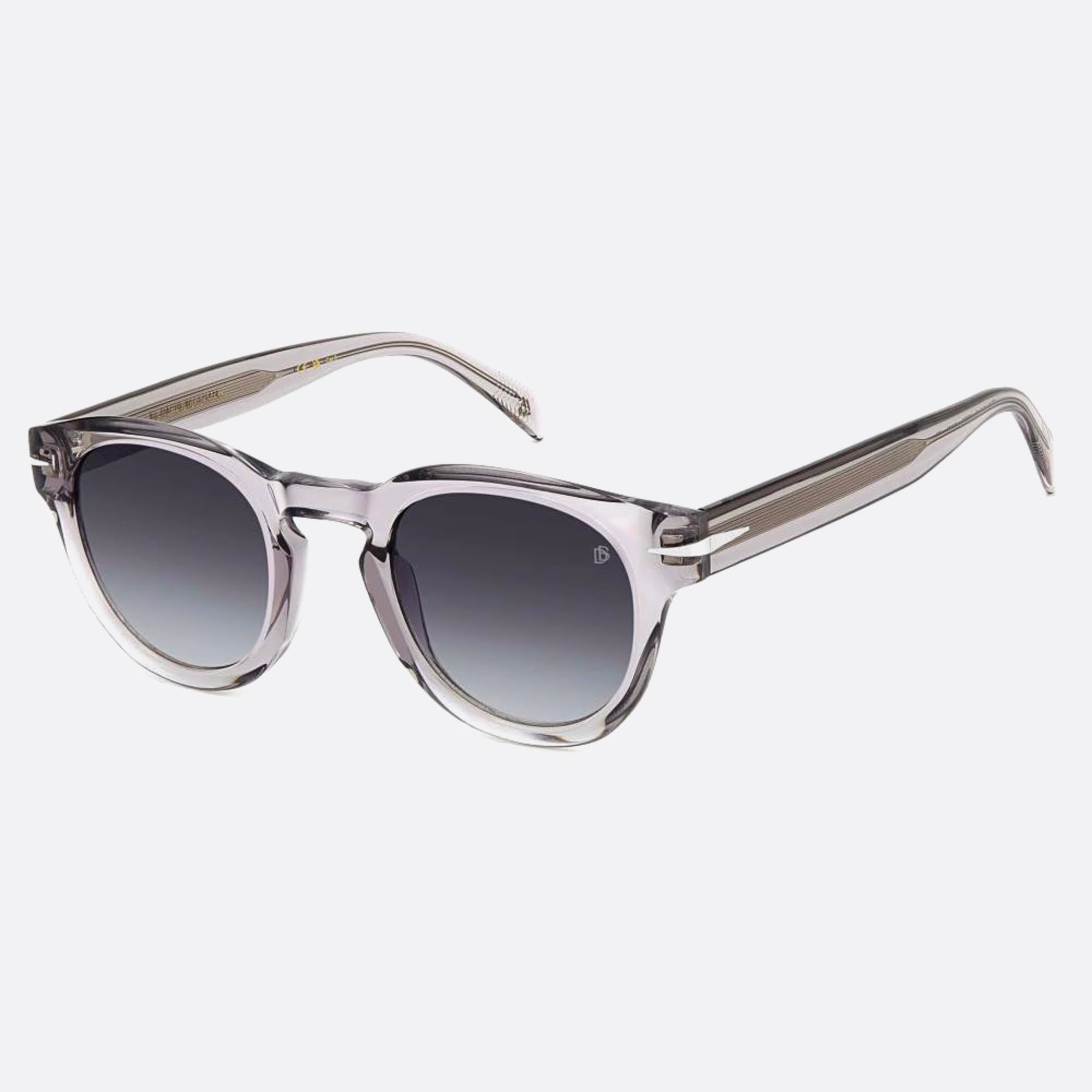 David 49mm Beckham Flat Kb7 Grey Round Men Sunglasses - Side View