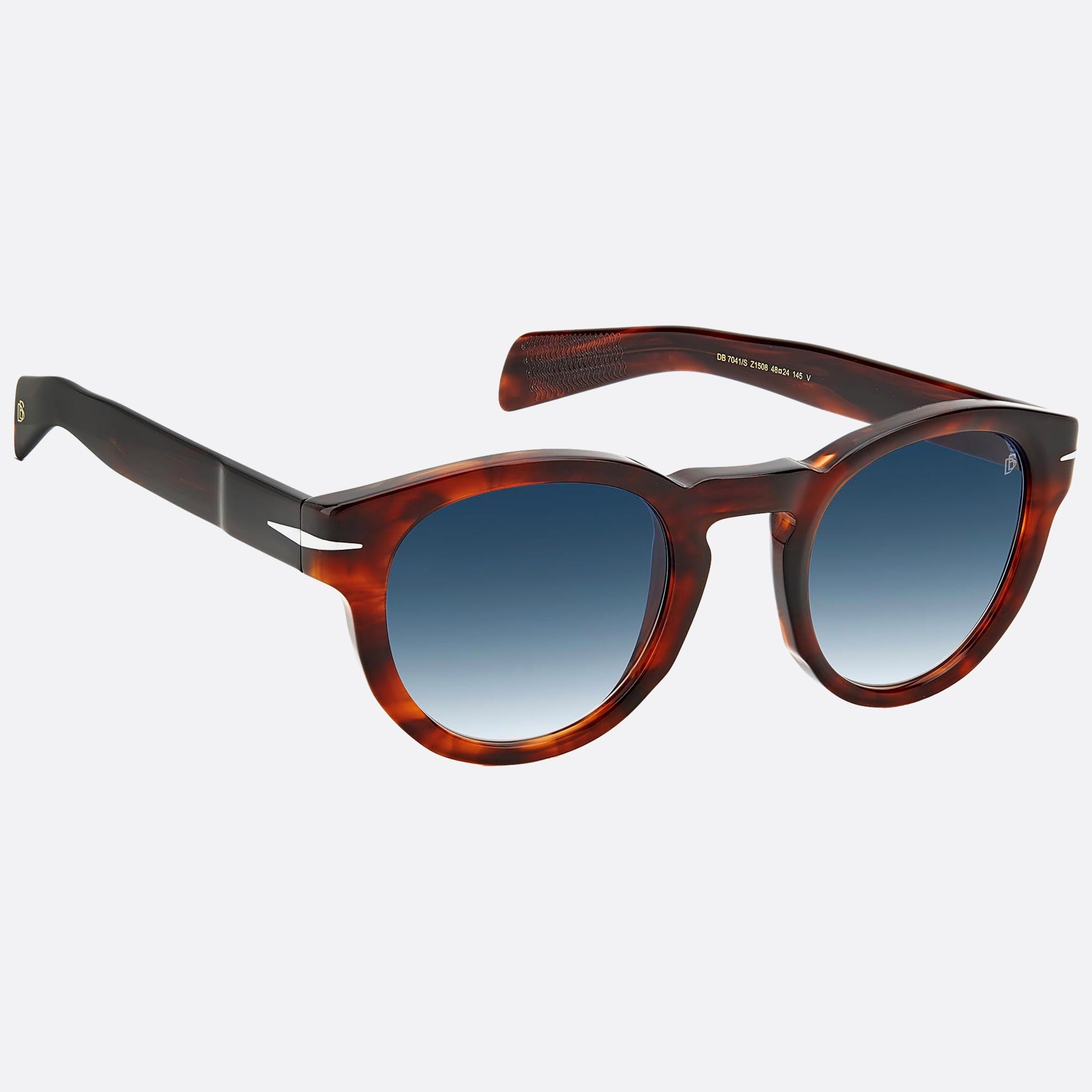 David 48mm Beckham Z15 Brown Round Men Sunglasses - Detail View