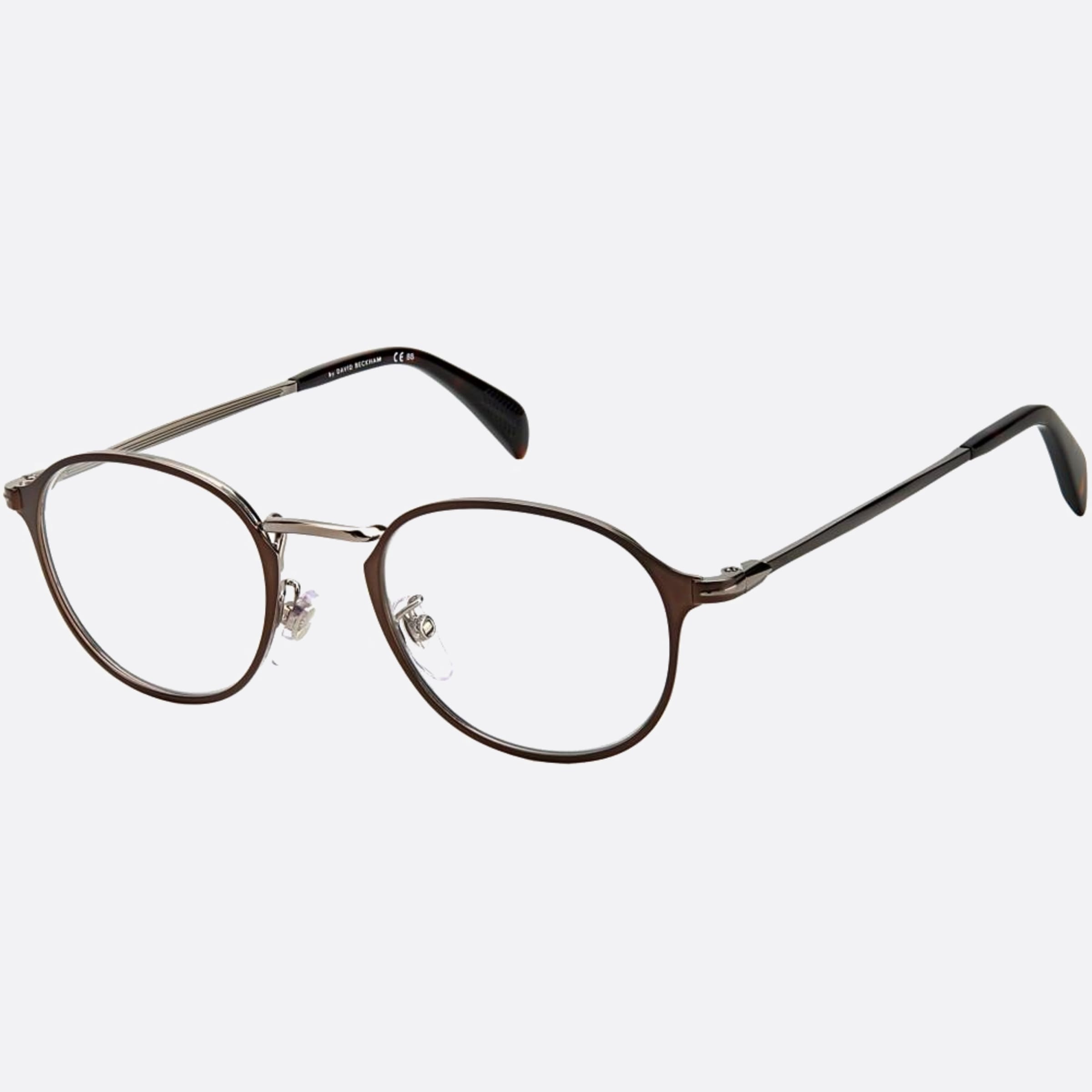 David 48mm Beckham 05n Brown Geometric Men Eyeglasses - Side View