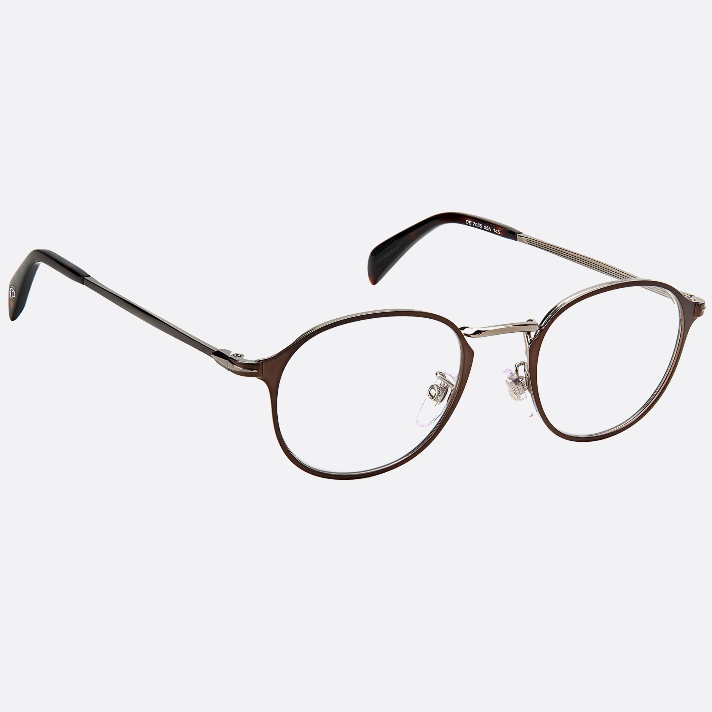 David 48mm Beckham 05n Brown Geometric Men Eyeglasses - Detail View