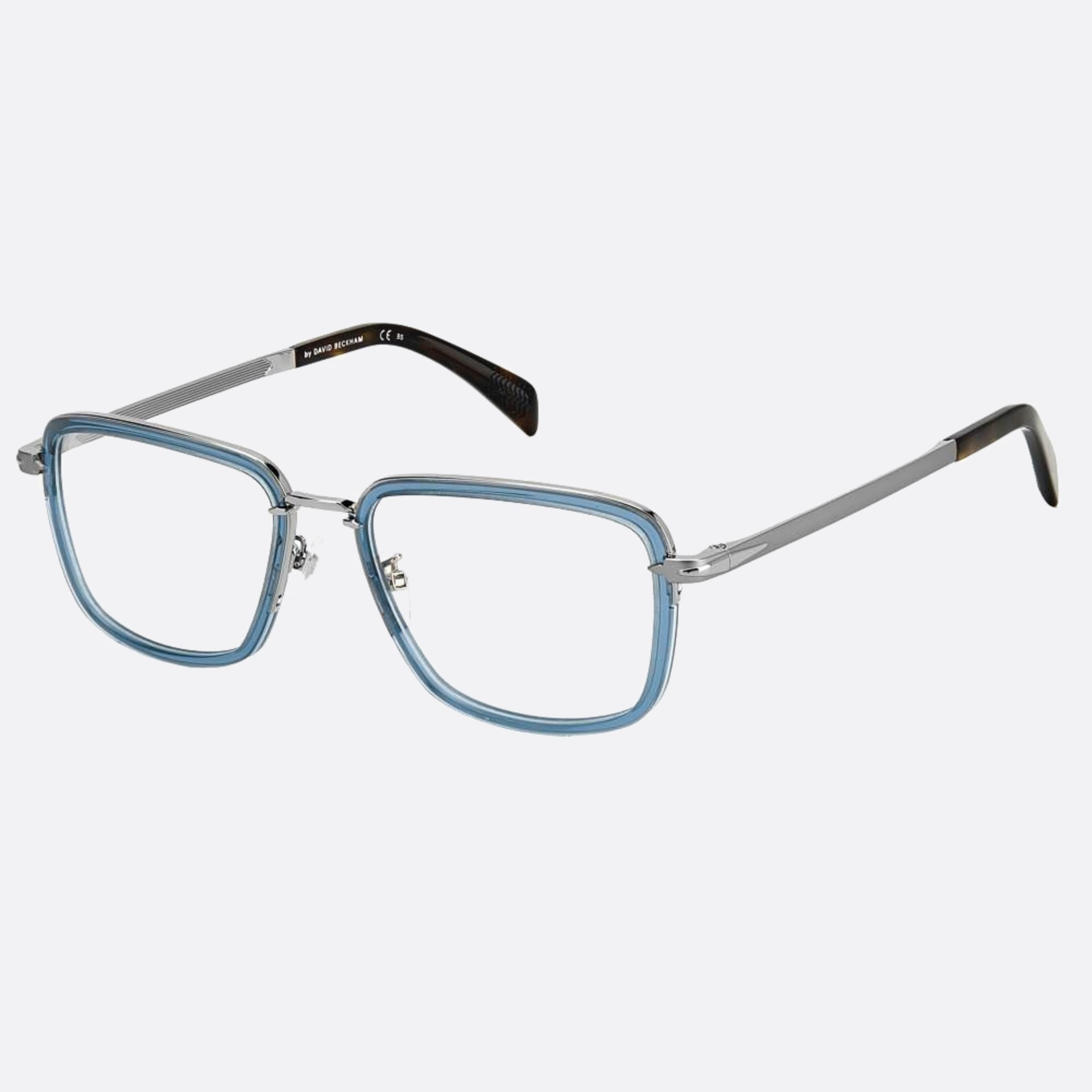 David 54mm Beckham V84 Blue Geometric Men Eyeglasses - Side View