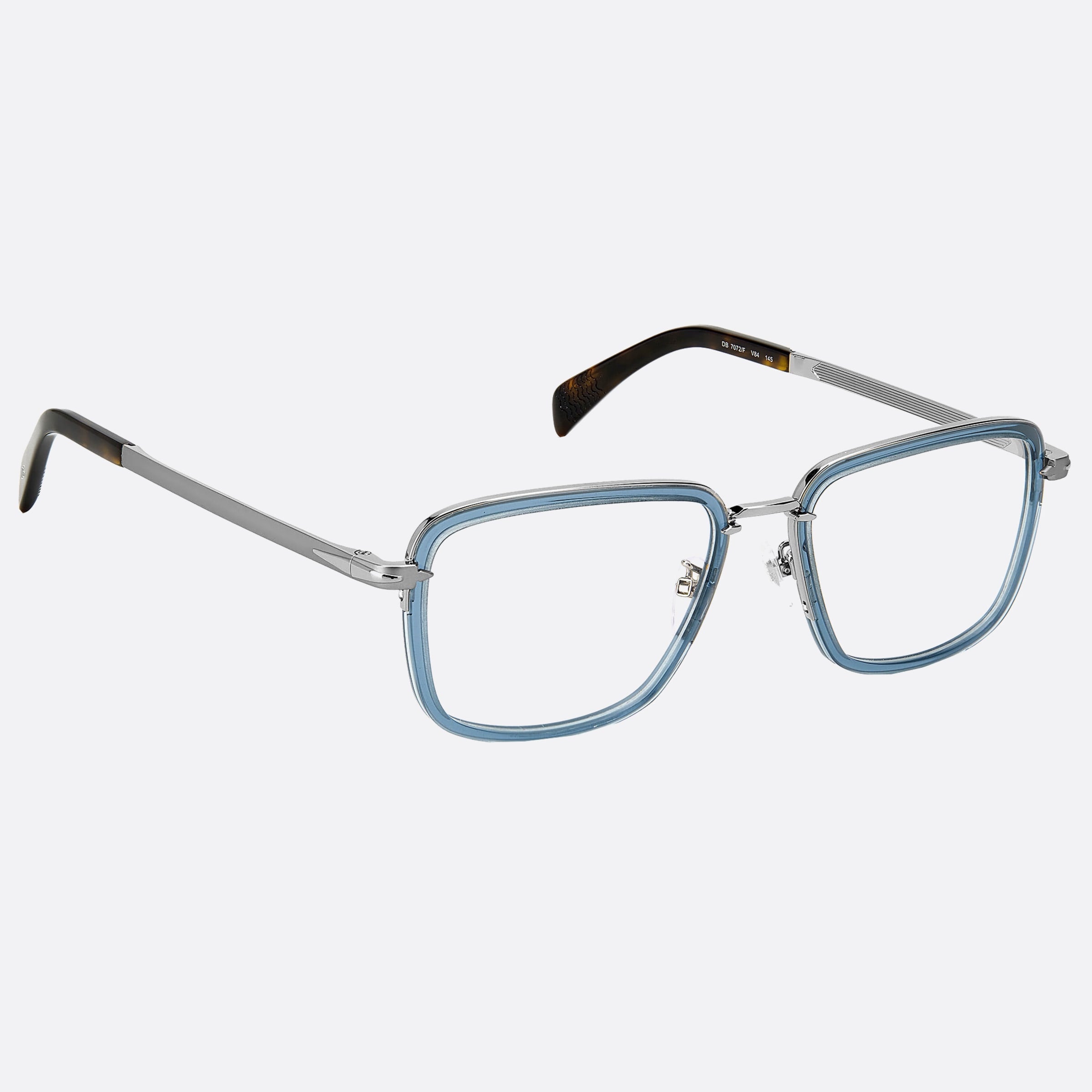 David 54mm Beckham V84 Blue Geometric Men Eyeglasses - Detail View