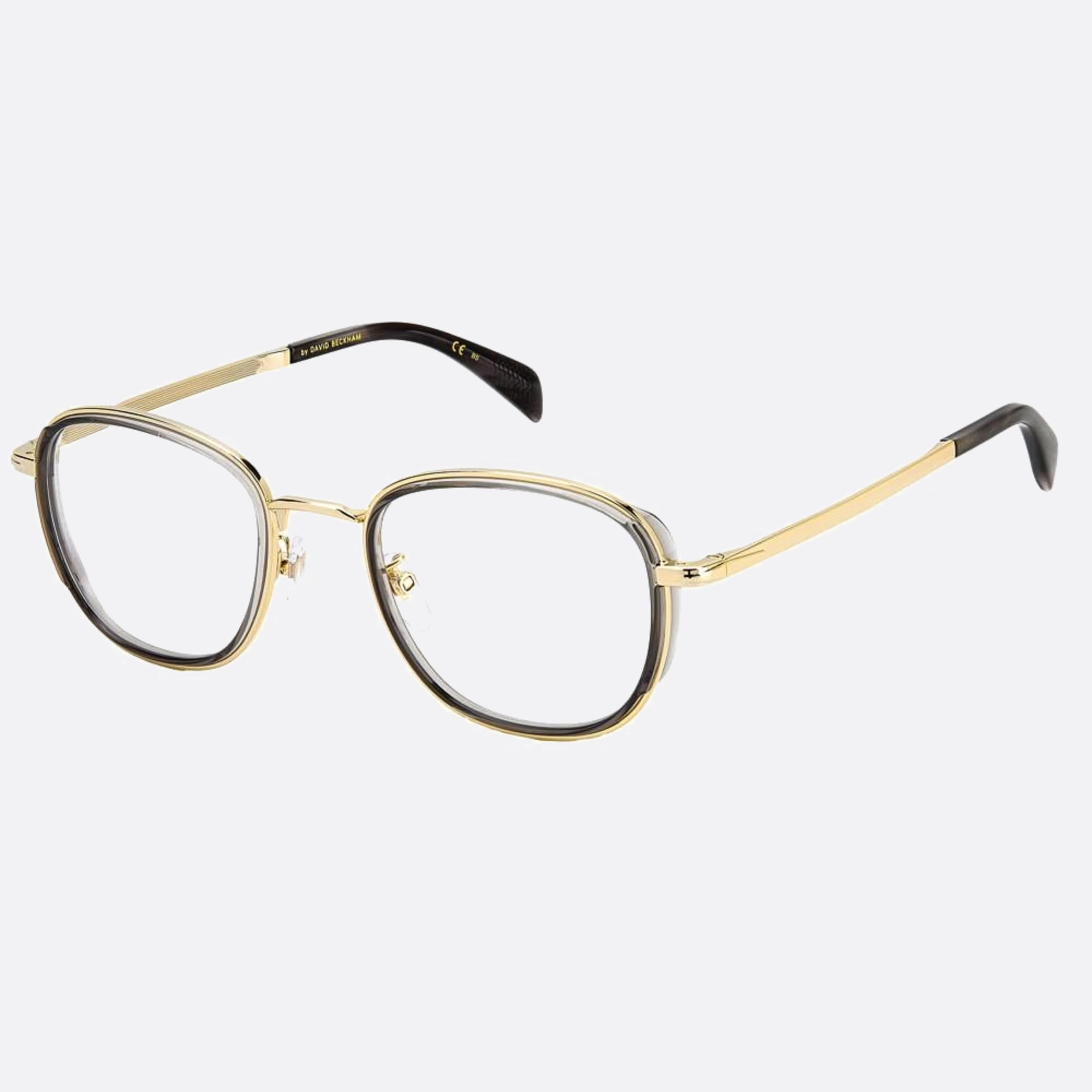 David 51mm Beckham 2f7 Grey Geometric Men Eyeglasses - Side View