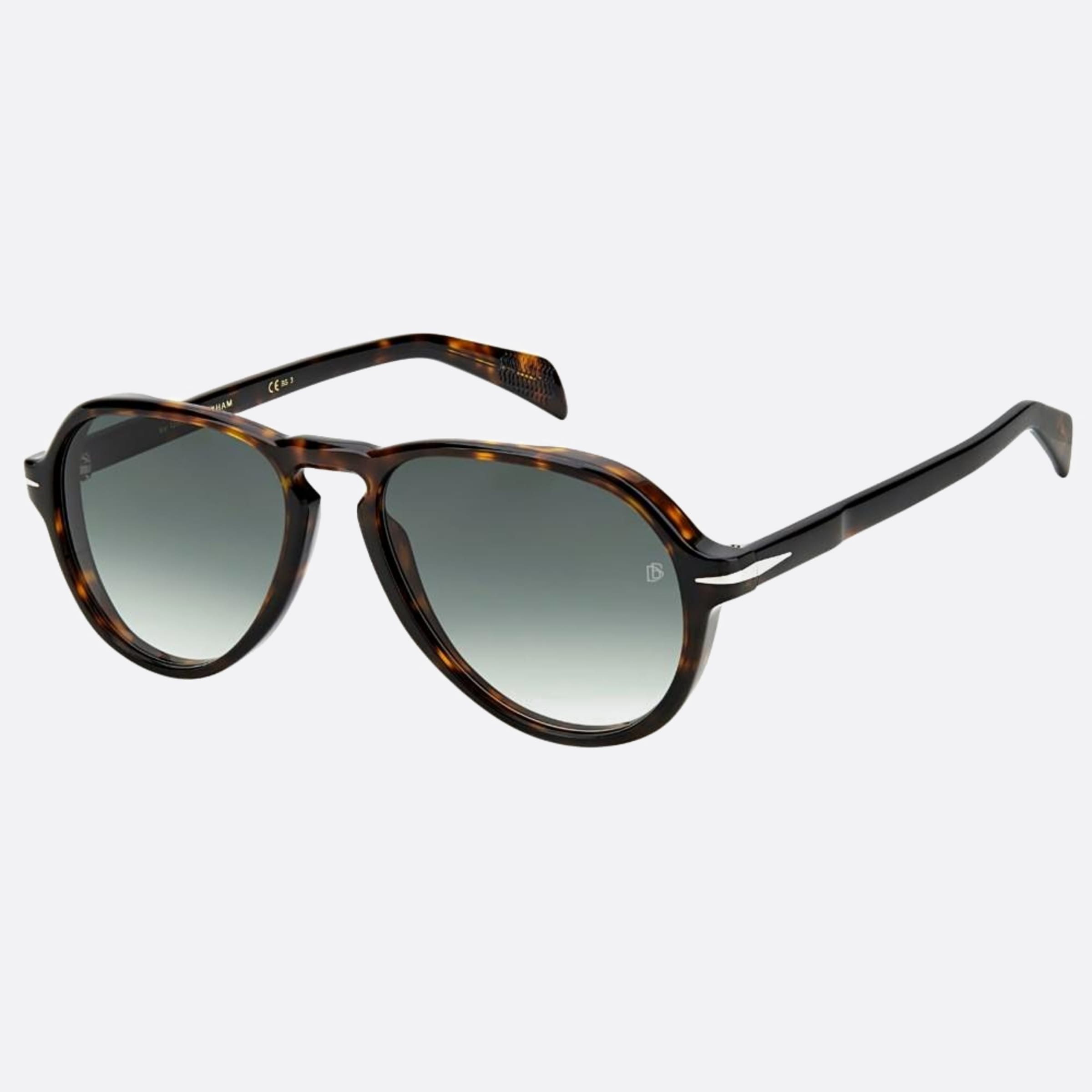 David 55mm Beckham Havana Pilot Men Sunglasses - Side View