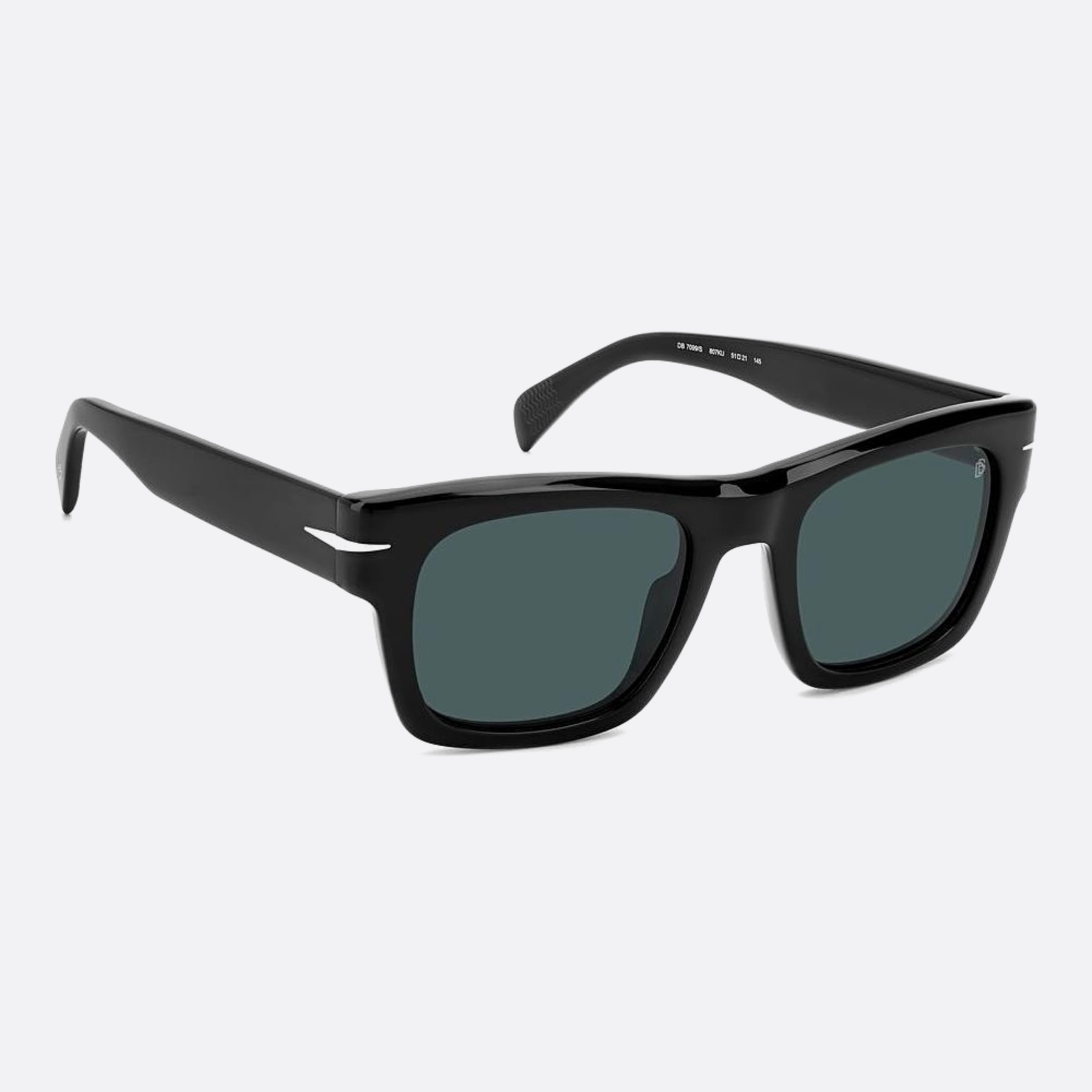 David 51mm Beckham Black Squared Men Sunglasses - Detail View