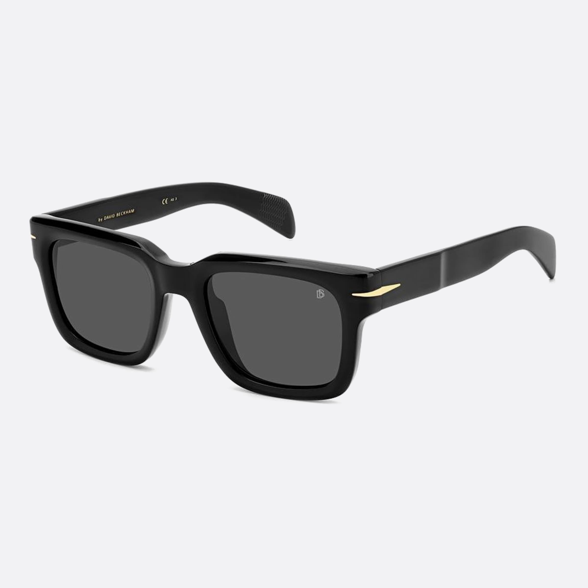 David 52mm Beckham Black Squared Men Sunglasses - Side View