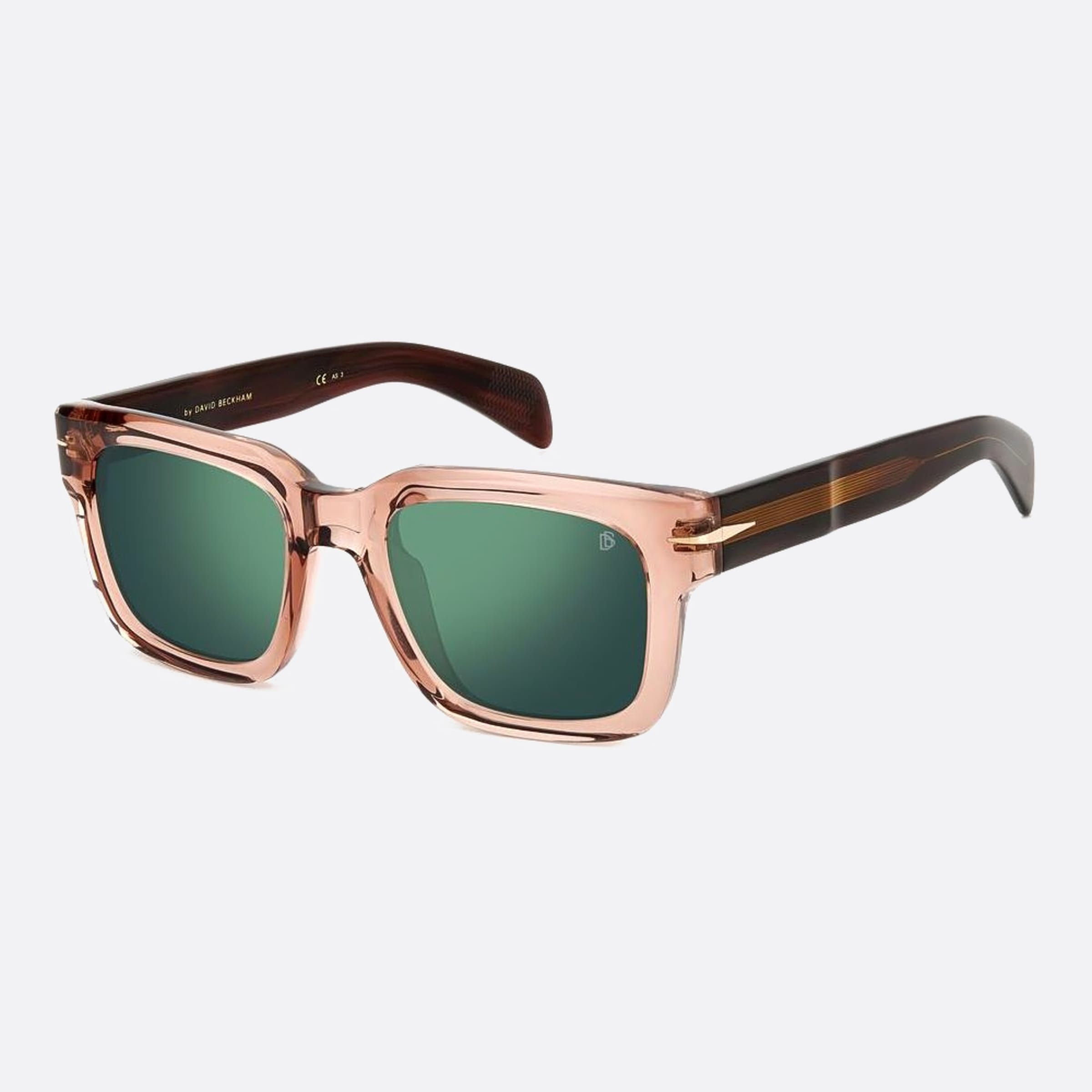 David 52mm Beckham Asa Pink Squared Men Sunglasses - Side View