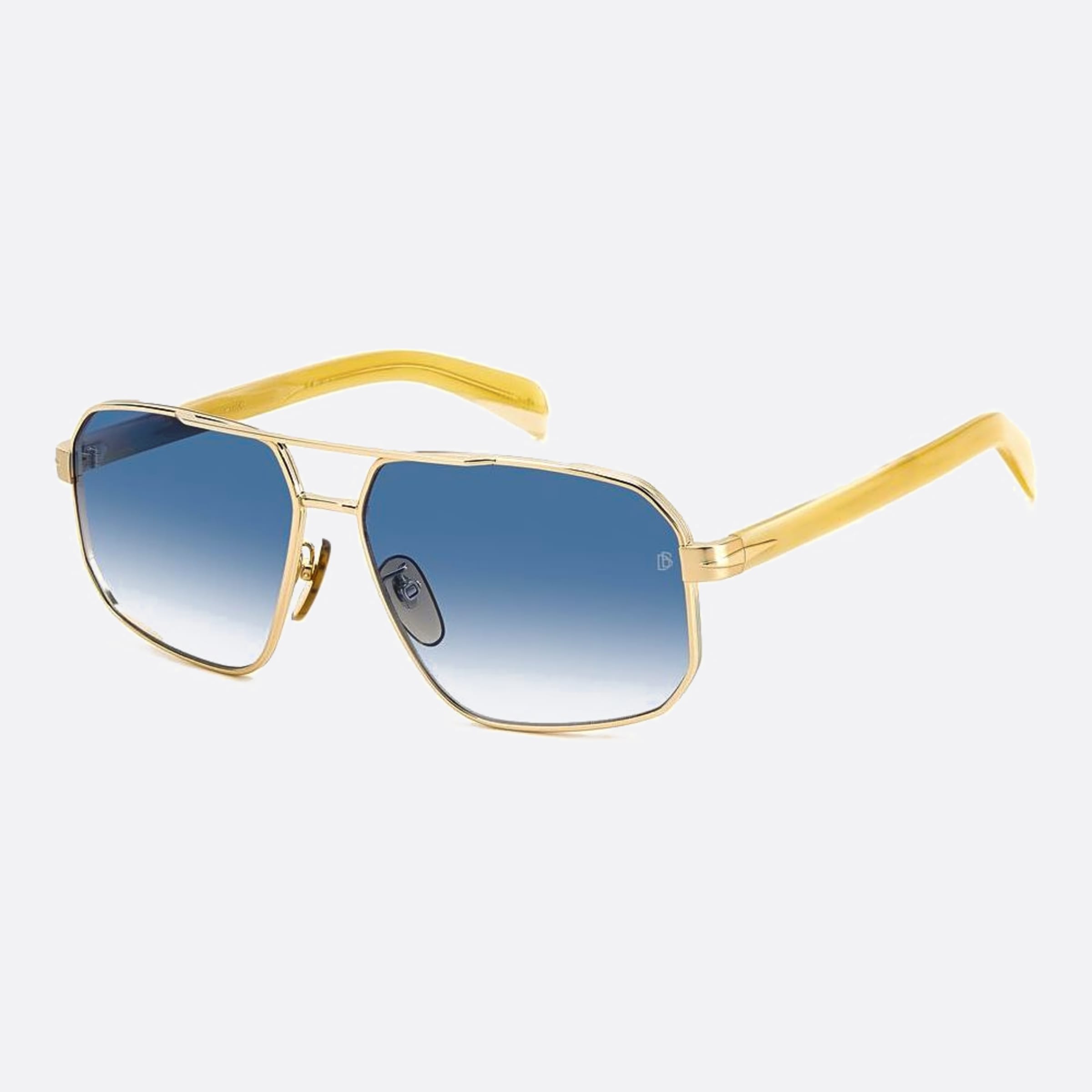 David 61mm Beckham 06s Gold Geometric Men Sunglasses - Side View