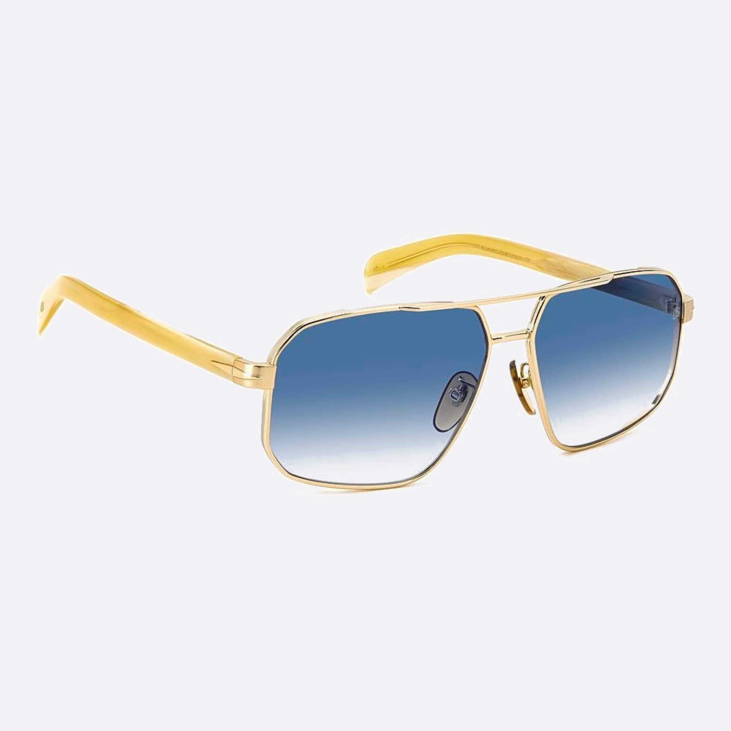David 61mm Beckham 06s Gold Geometric Men Sunglasses - Lifestyle Shot