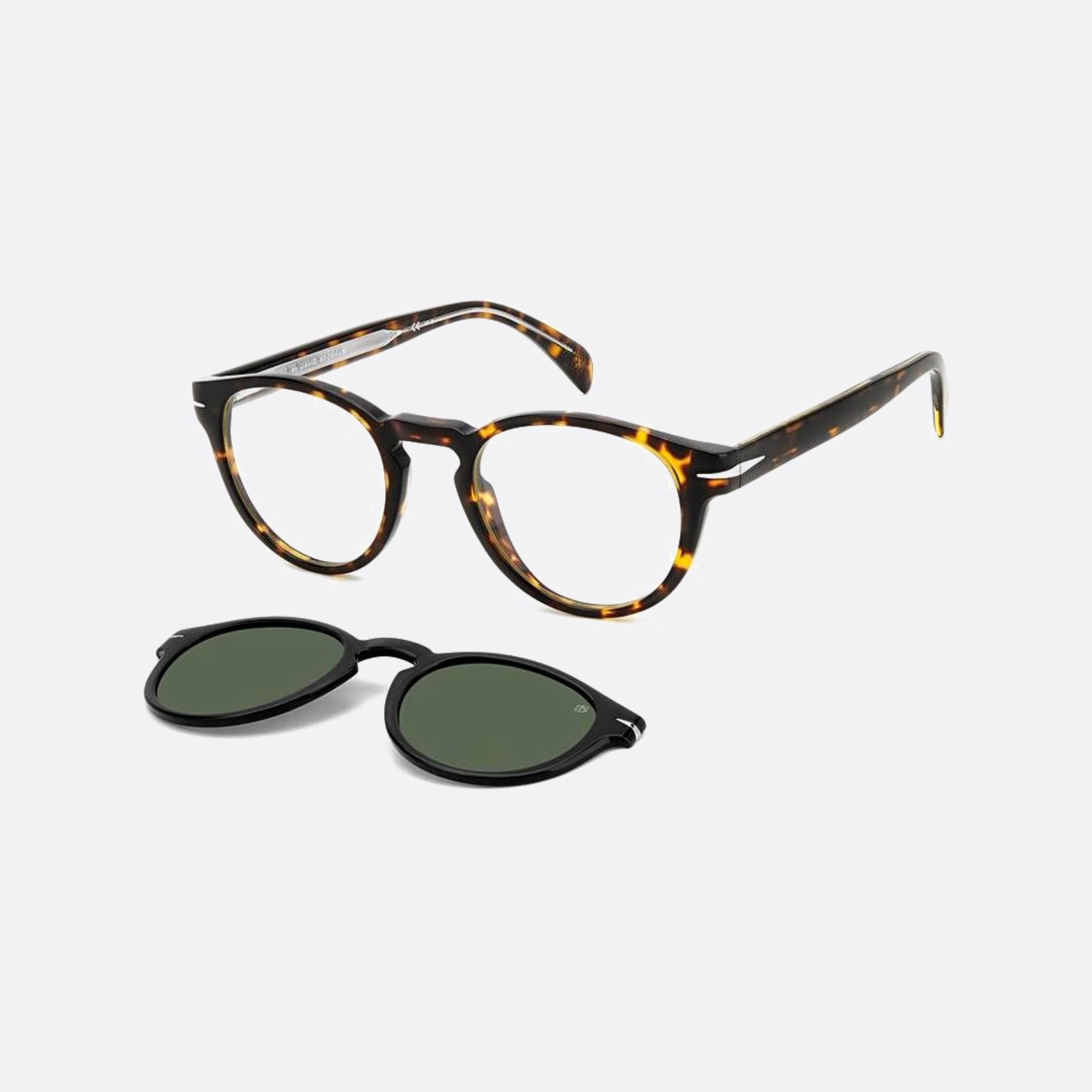 David 49mm Beckham Havana Squared Men Sunglasses - Side View