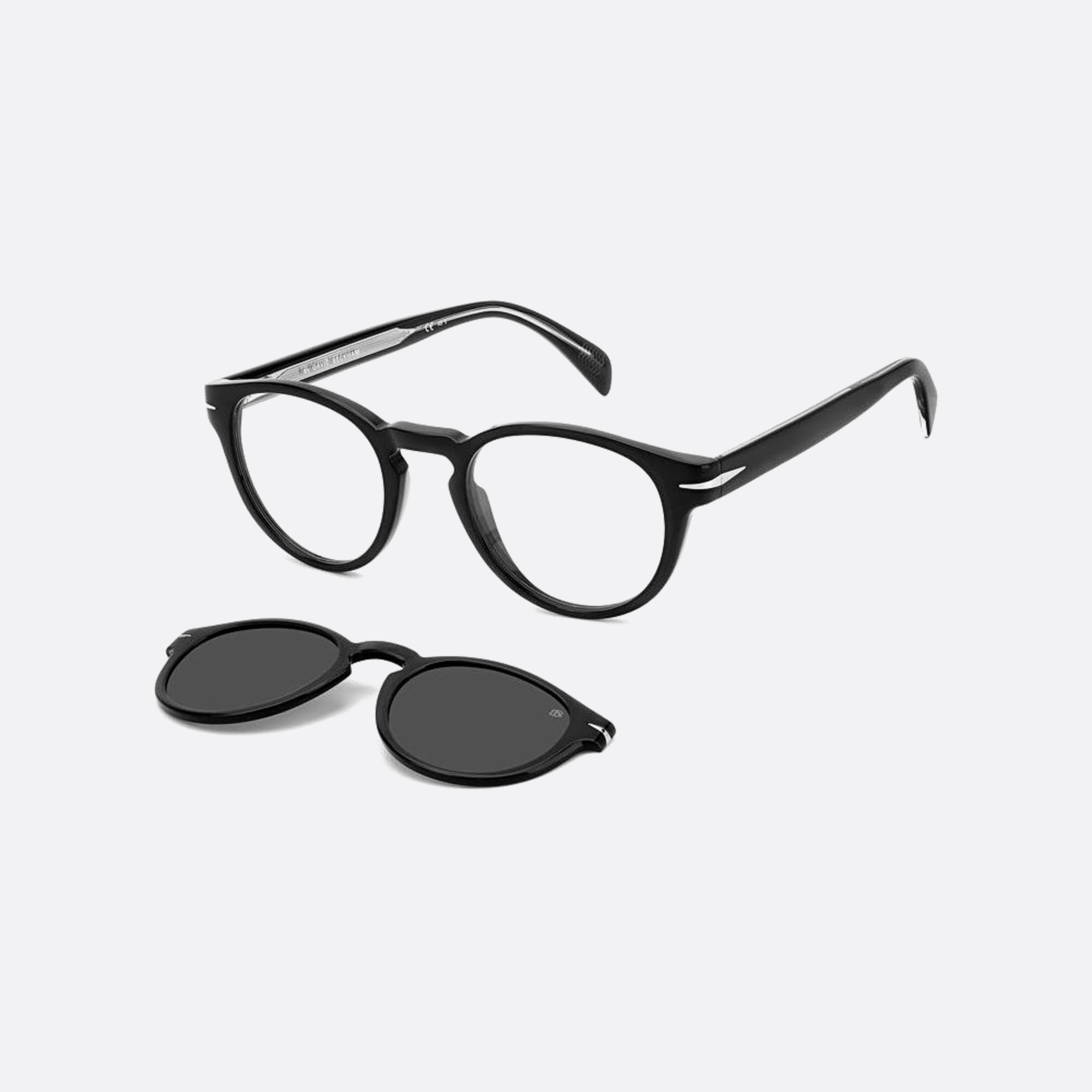 David 49mm Beckham Black Squared Men Sunglasses - Side View